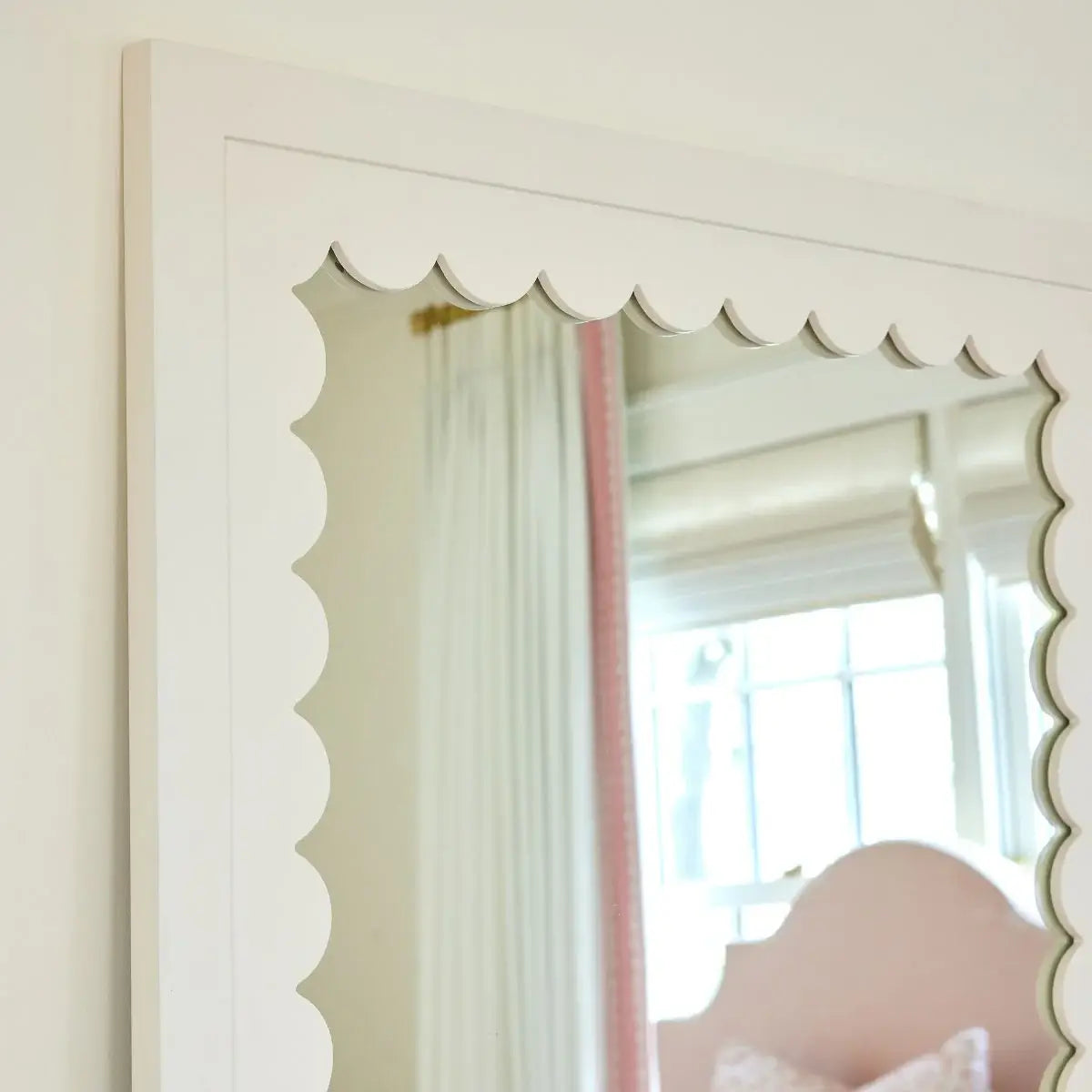 Gigi White Wall Mirror - Elegant Full-Length Dressing Mirror for Bedroom, Living Room & Entryway | Modern Home Decor & Vanity Mirror for Makeup & Outfit Checks