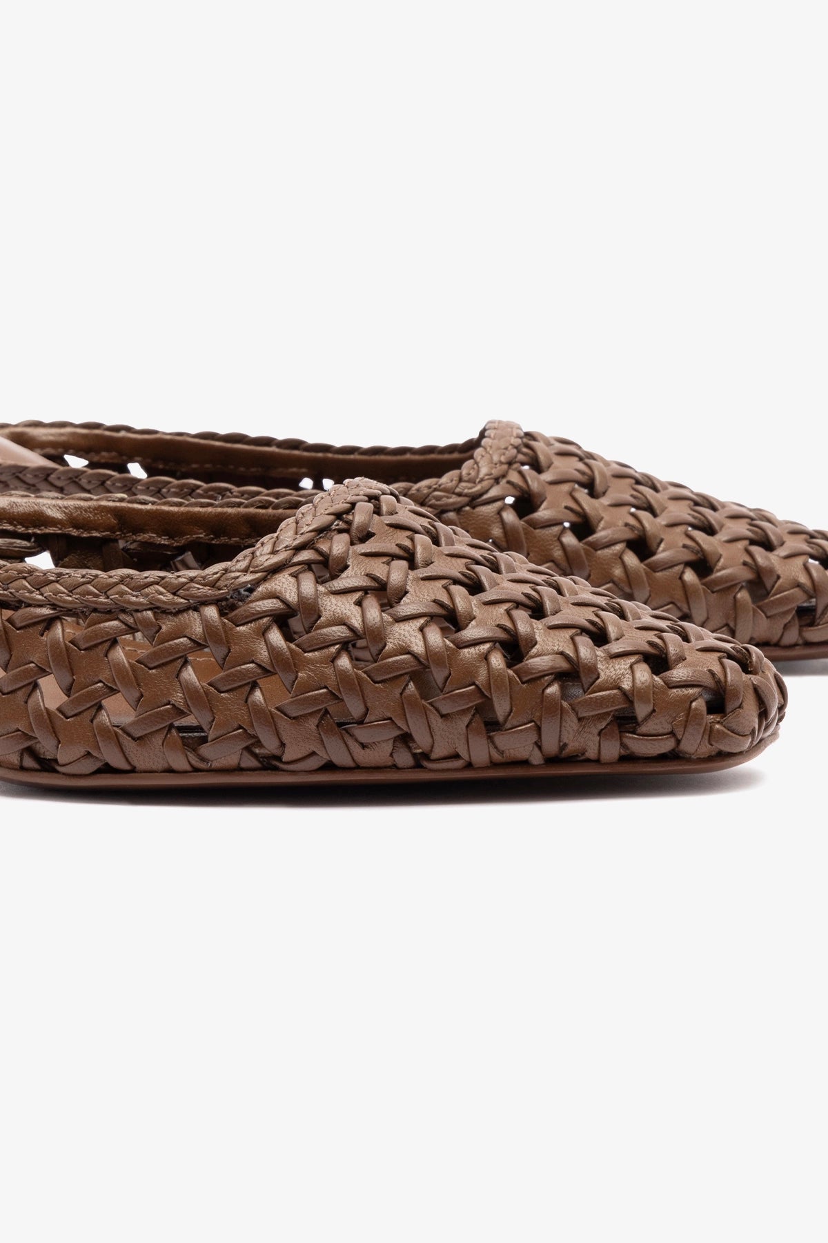 Amal Macrame Mule Sandals - Handmade Burnt Umber Leather Bohemian Shoes for Women | Perfect for Summer, Beach, and Casual Outings