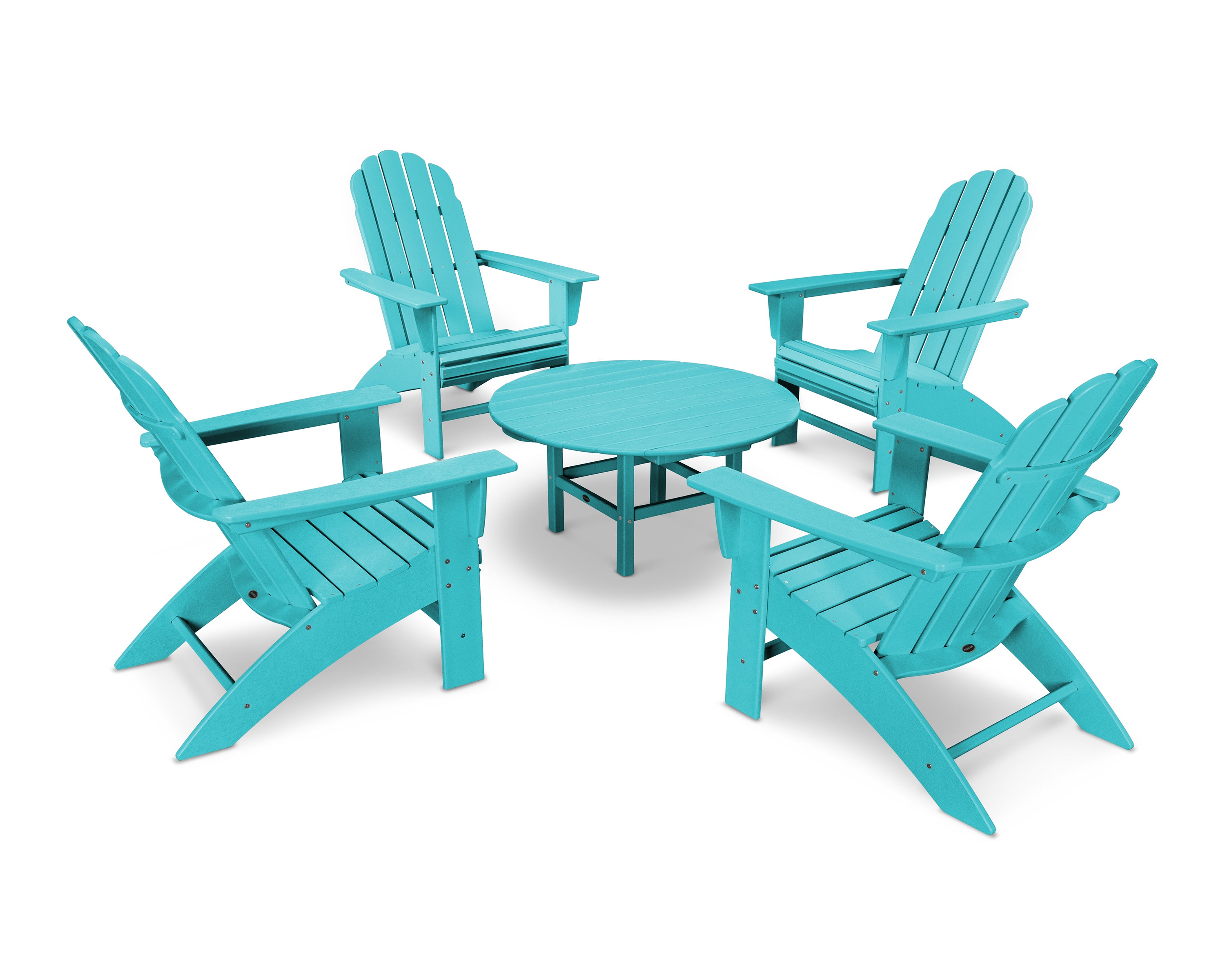 POLYWOOD Vineyard 5-Piece Oversized Adirondack Outdoor Patio Furniture Set - Perfect for Backyard, Poolside & Garden Relaxation