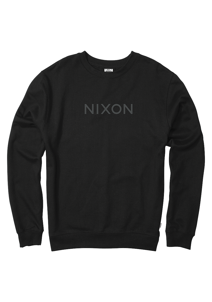 Wordmark Crew Sweatshirt - Black Cotton Pullover Hoodie for Men & Women | Casual Streetwear, Loungewear, and Gym Essentials