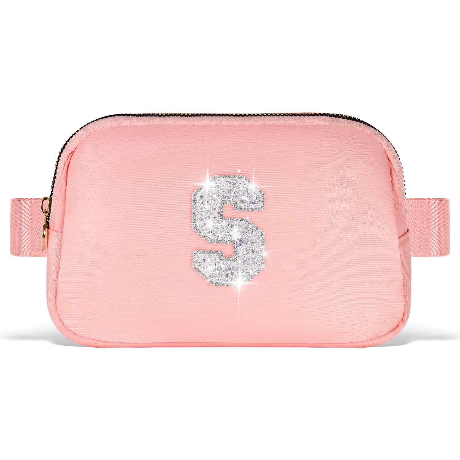 Trendy Crossbody Belt Bag for Girls & Teens - Cute Travel Essentials, Birthday Gift for Daughter, Sister, Her - White S & Peach - Perfect for School, Travel & Daily Outfits