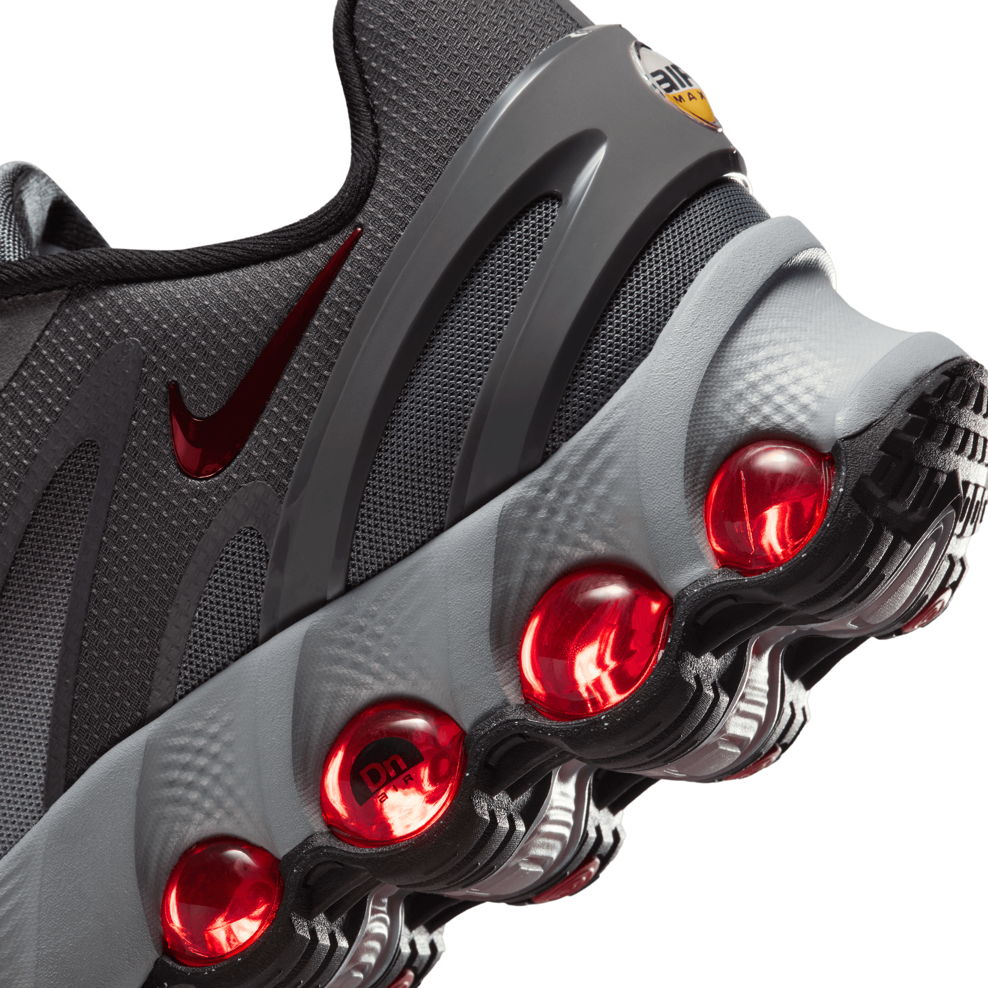 Nike Air Max DN8 Running Shoes - Iron Grey/Bright Crimson - Lightweight & Cushioned for Men's Athletic Performance - Perfect for Gym, Jogging & Casual Wear