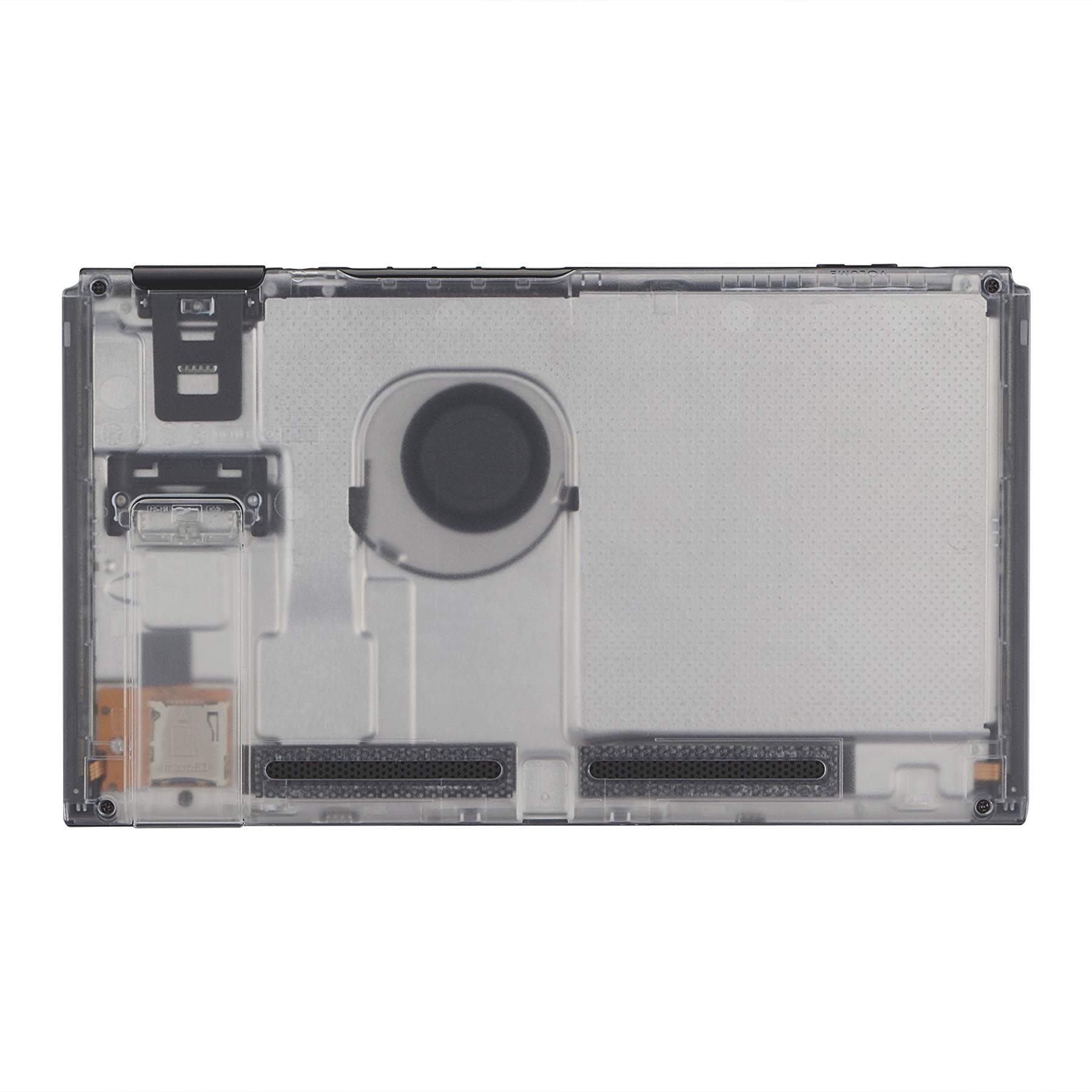 eXtremeRate Clear Transparent Replacement Back Plate Case for Nintendo Switch - DIY Housing Shell with Kickstand (Joy-Con Not Included) | Gaming Accessories & Console Protection