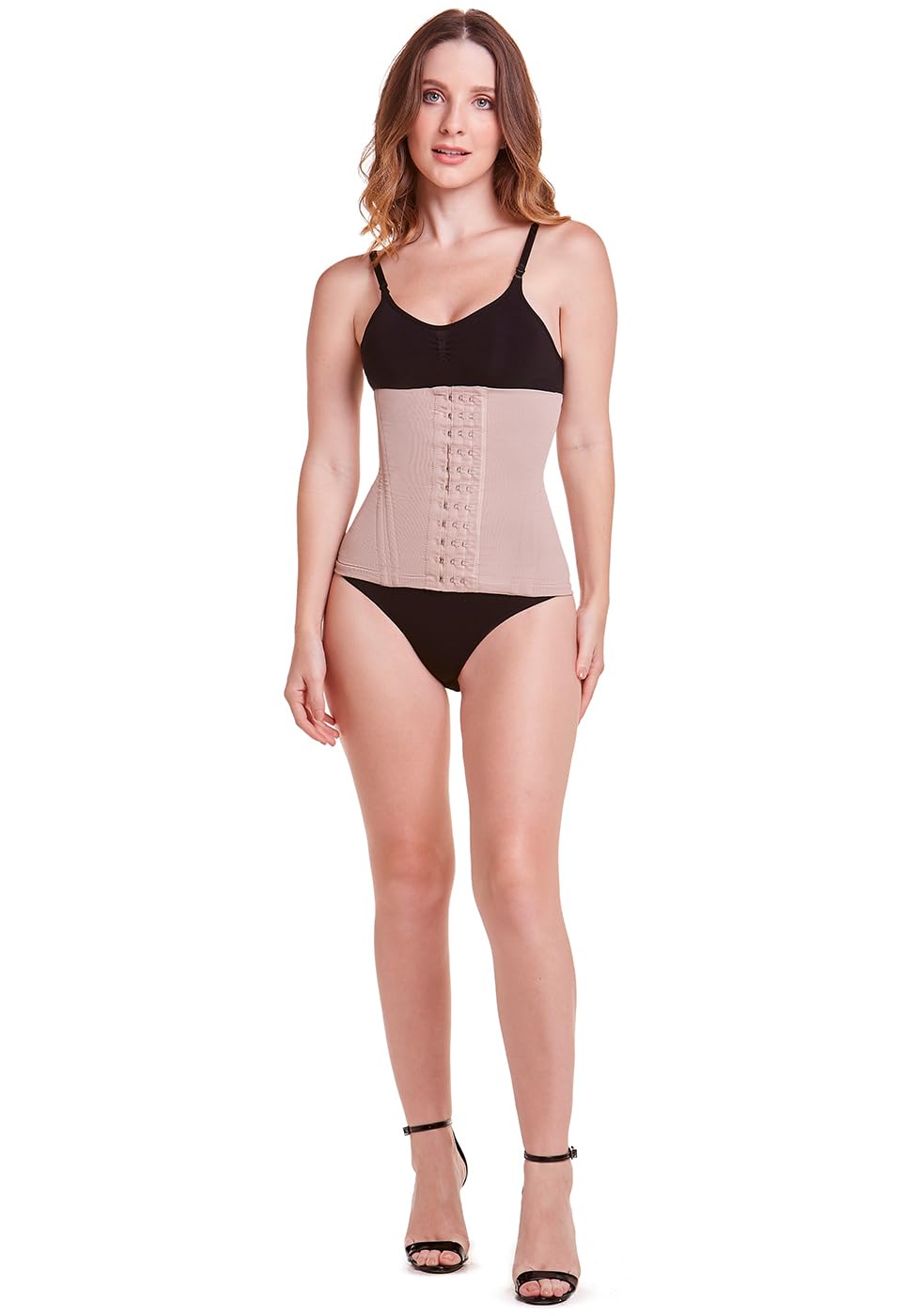 PLIE High Compression Corset Shapewear for Women - Waist Trainer & Posture Corrector with Double Layer Fabric - Tummy Control Body Shaper for Workout, Office & Special Occasions