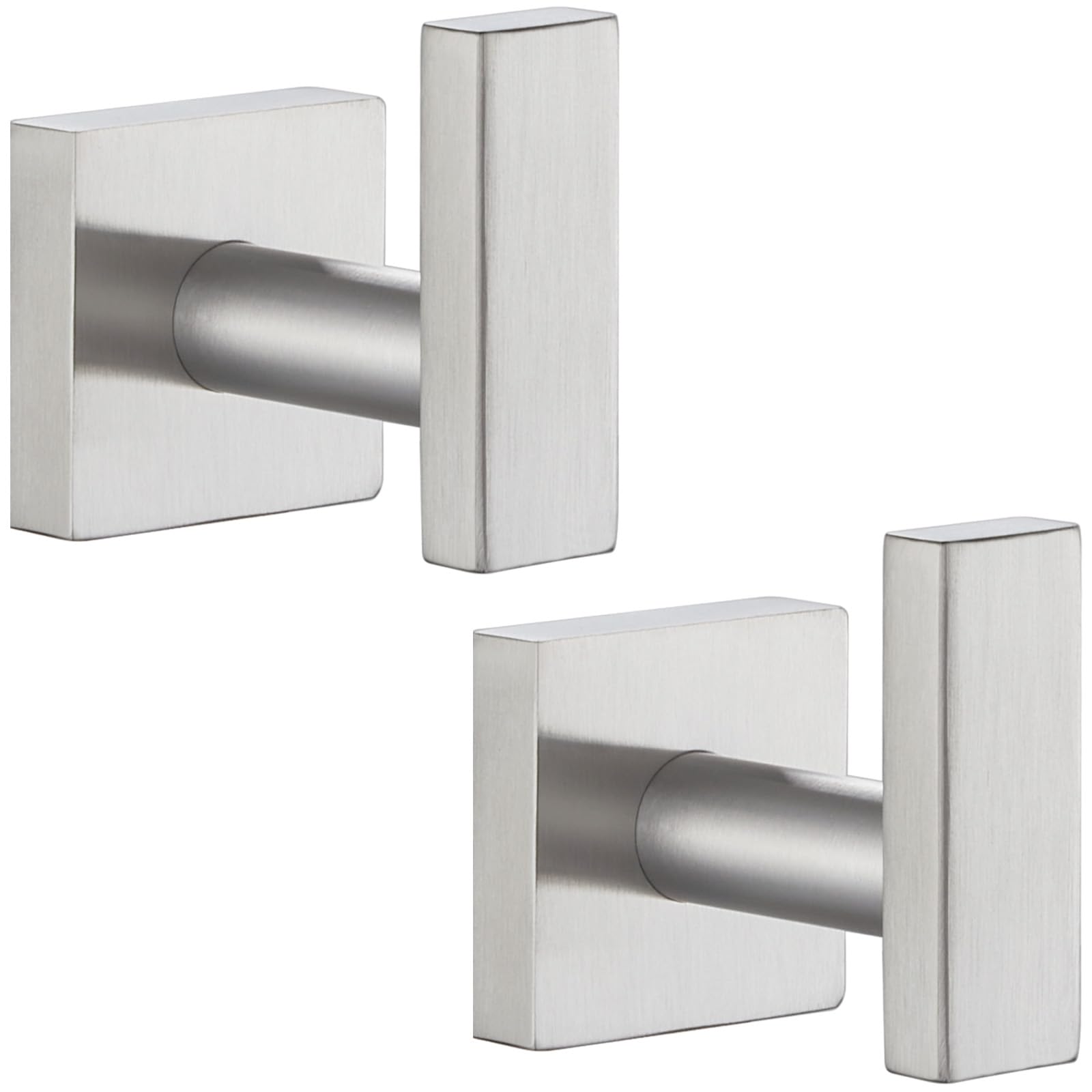 2 Pack Stainless Steel Bathroom Towel Hook - SUS304 Brushed Nickel Wall Mounted Robe & Coat Holder - Perfect for Bathroom, Bedroom, and Entryway Organization
