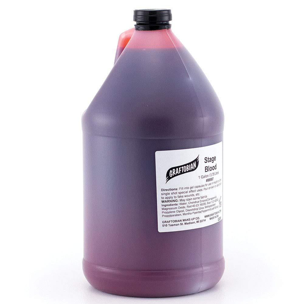 Graftobian Special FX Stage Blood - 1 Gallon Jug for Halloween, Theater & Movie Makeup Effects - Realistic Fake Blood for Costumes & Special Effects