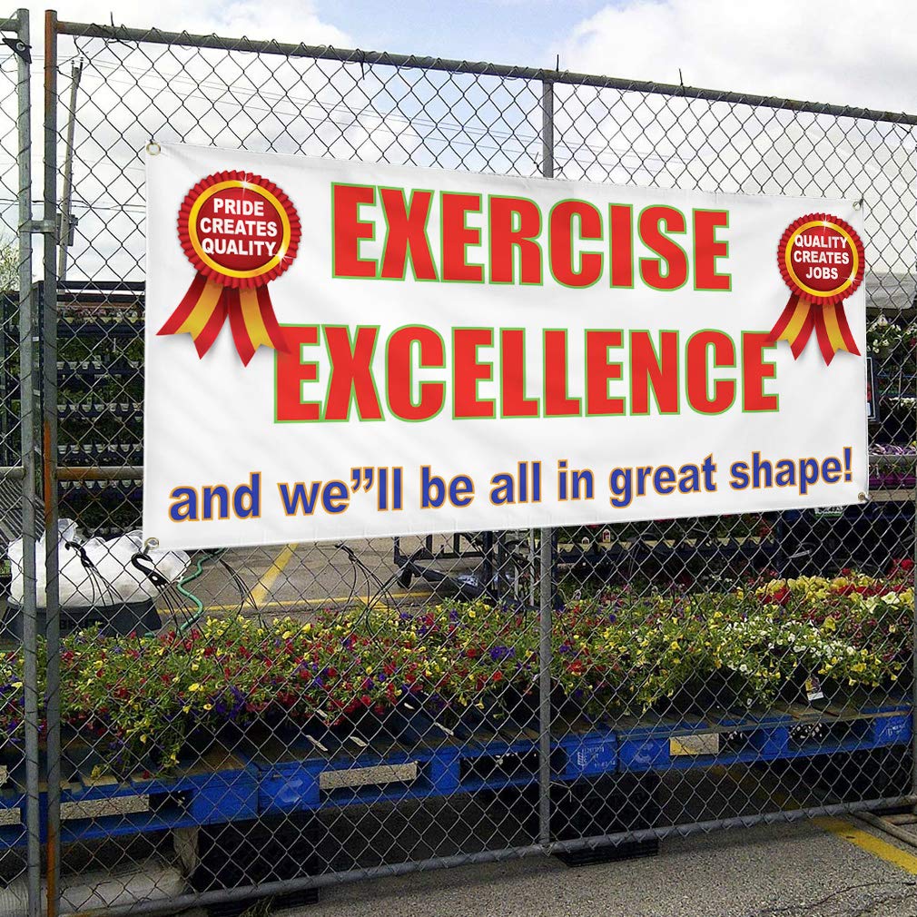 Vinyl Banner Multiple Sizes 60x144 Inches - Durable Weatherproof Outdoor Yard Signs with 10 Grommets for Gym, Sports Events & Industrial Use - Perfect for Exercise Excellence & Lifestyle Branding
