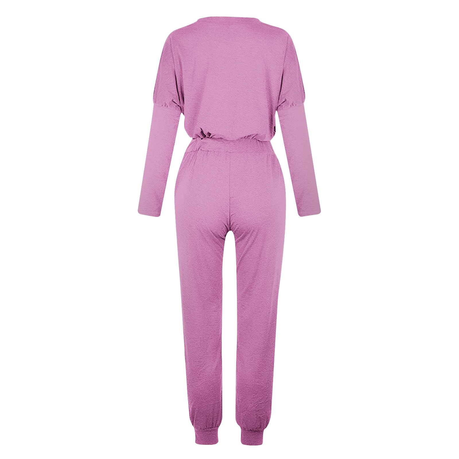 Women's Plus Size Lounge Sets - 2 Piece Sweatsuit with Long Sleeve Top & Drawstring Pants | Soft Matching Outfits for Home, Yoga & Relaxation | Comfortable Casual Wear