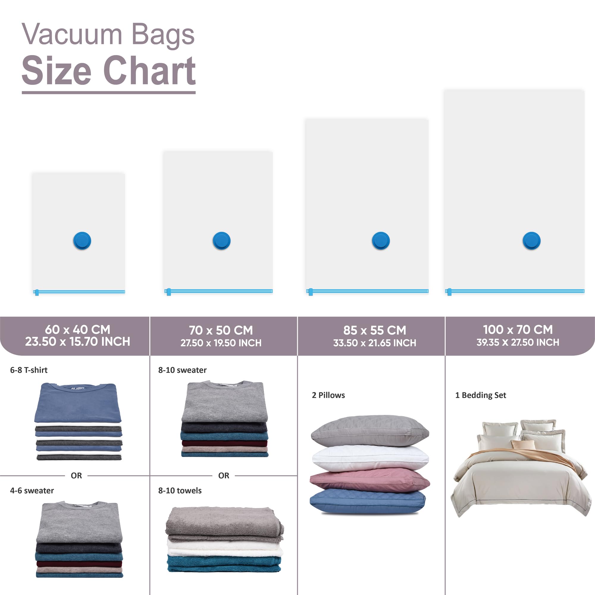 6 Pack Vacuum Storage Bags with Electric Pump - Space Saving Vacuum Sealed Bags (2 Jumbo/2 Large/2 Medium) for Clothes, Comforters, Pillows, Blankets & Bedding Storage | Perfect for Travel, Seasonal Storage & Home Organization