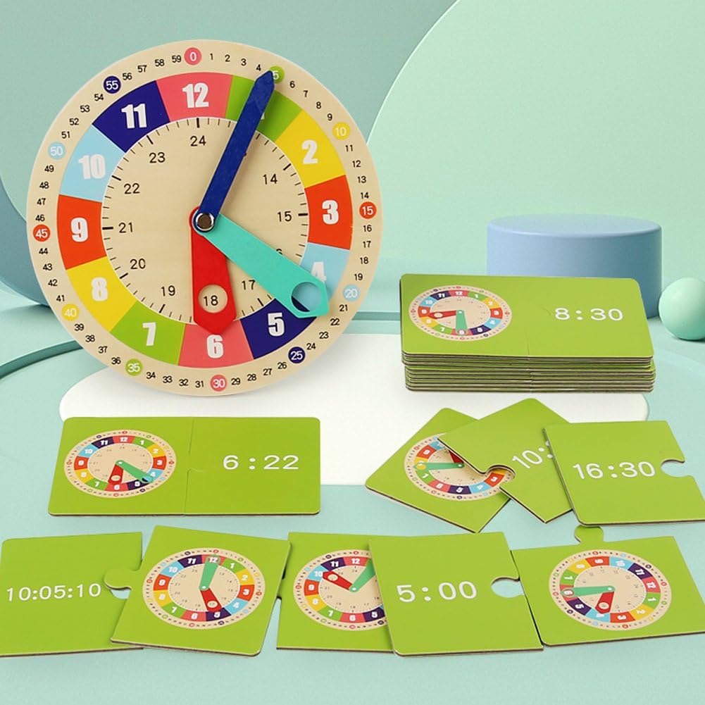 Montessori Learning Clock for Kids - Teaching Time Toy for Toddlers & Early Education - Perfect Gift for Home & Classroom