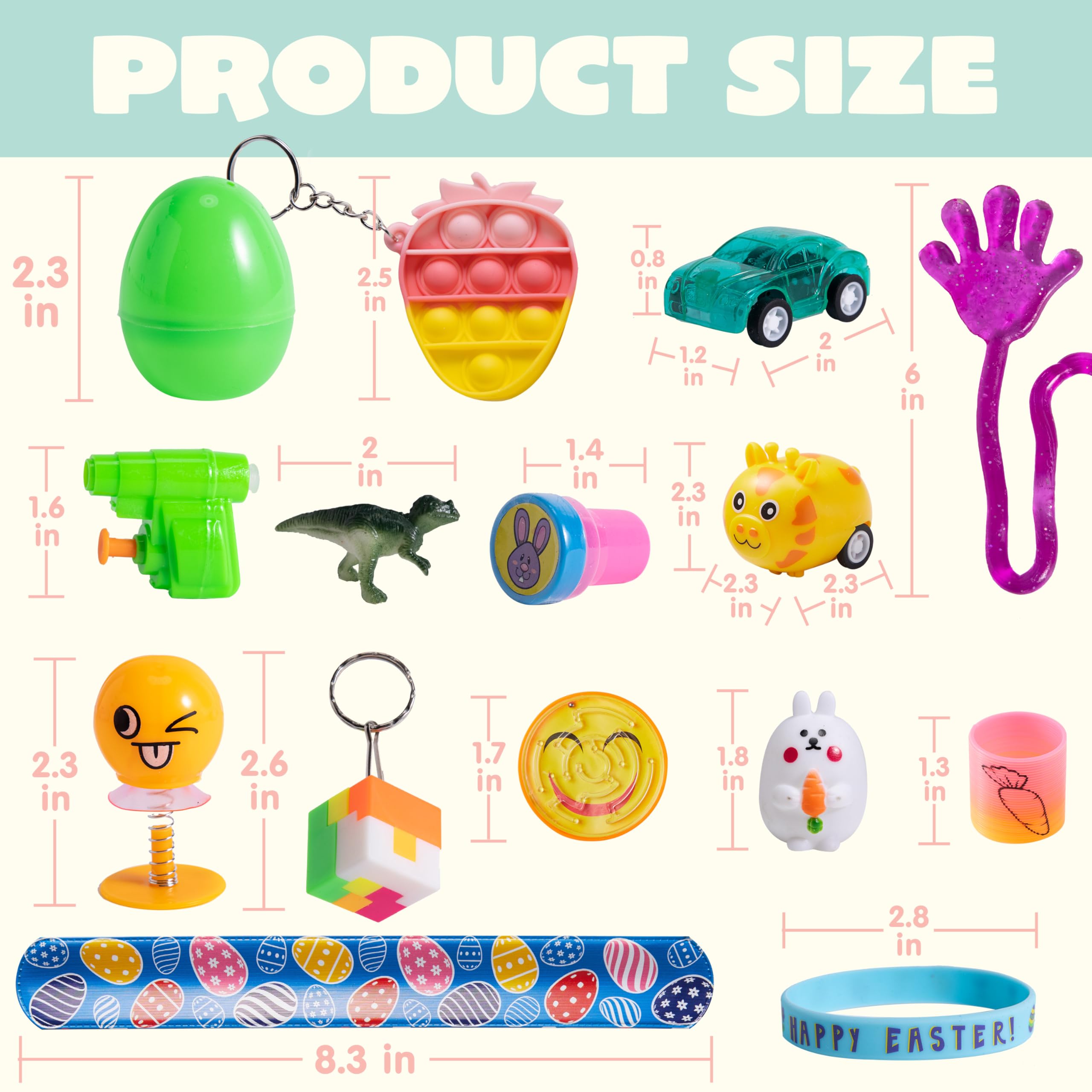 JOYIN 100 Pcs Prefilled Easter Eggs with Assorted Toys - Easter Egg Hunt Supplies, Party Favors, Basket Stuffers, Classroom Prizes for Kids - Perfect for Easter Celebrations, Birthday Parties & School Activities
