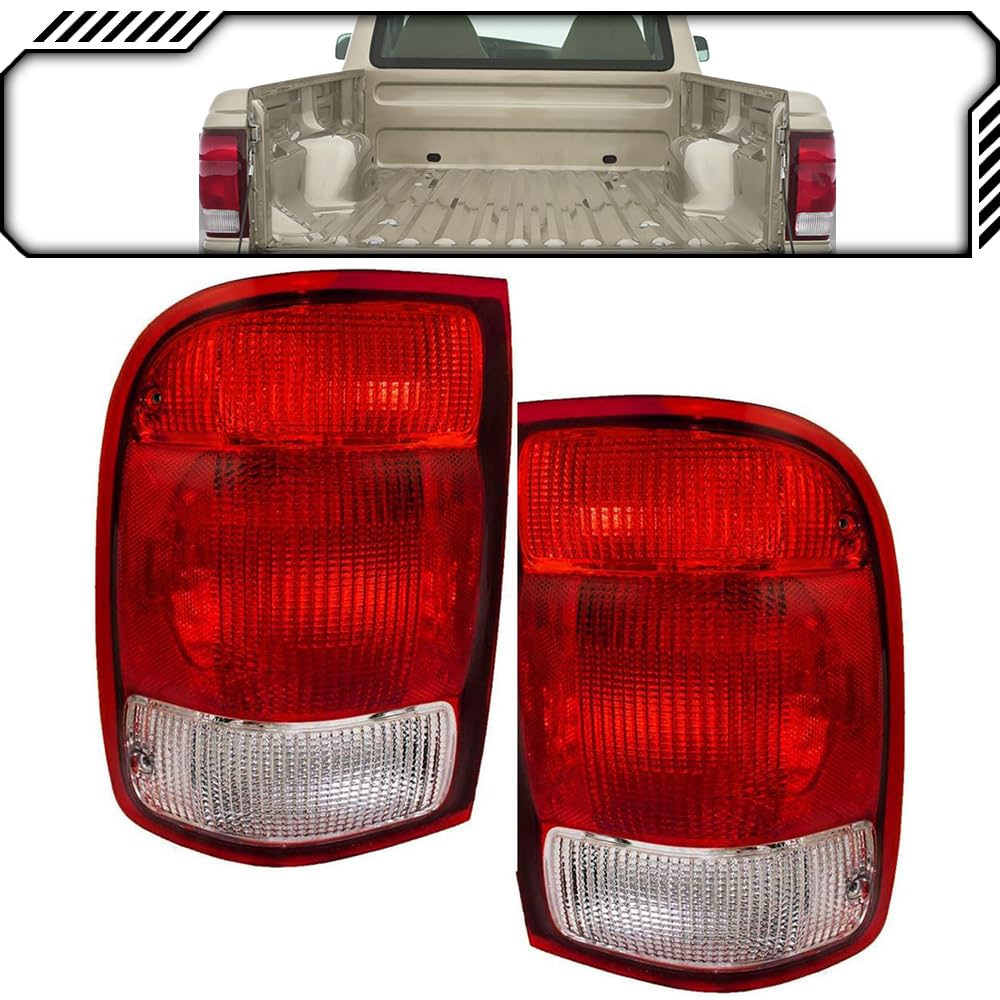 EPIC LIGHTING Halogen Replacement Tail Lights for 2000 FORD RANGER - Compatible with FO2800149 FO2801149 YL5Z13405AA YL5Z13404AA - Pair - Upgrade Your Truck's Rear Lighting for Better Visibility & Style