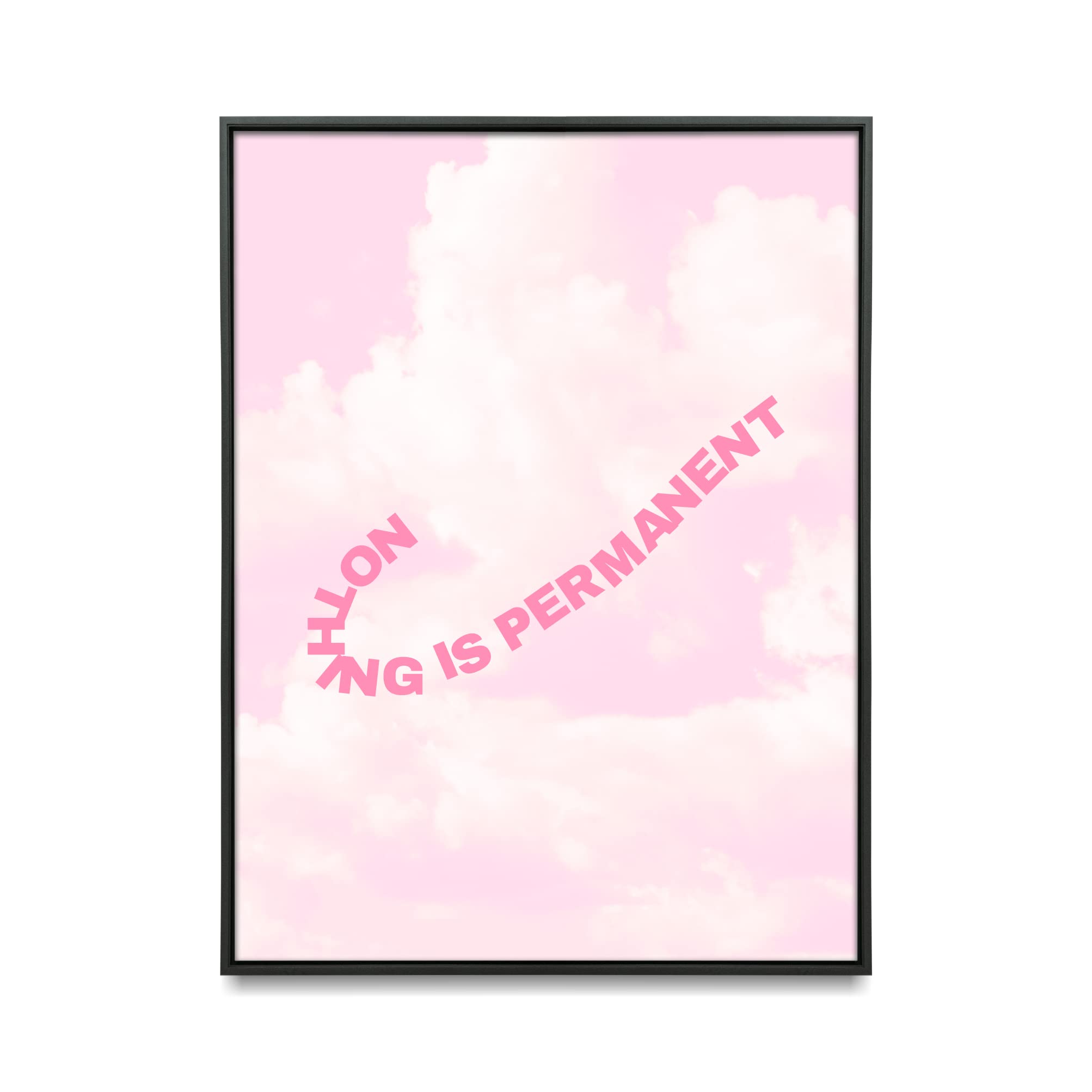 Lotus Atelier Nothing is Permanent Pink Aesthetic Poster - 18x24 Inch UNFRAMED Wall Art for Bedroom, Living Room & Office Decor - Boho Hippie Vibes, Preppy Room Aesthetic & Trippy Wall Decor