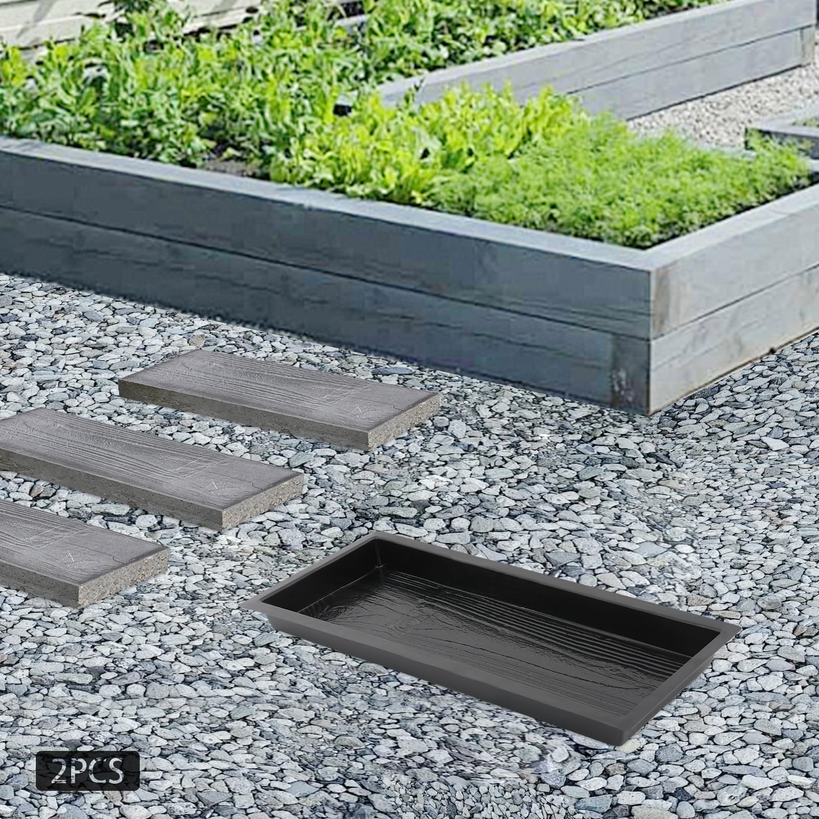 2 Pack Walk Path Maker - Reusable Concrete Stone Mold for Paving Pavement, Patio, Lawn & Garden - DIY Walkway & Pathway Mold for Outdoor Landscaping Projects