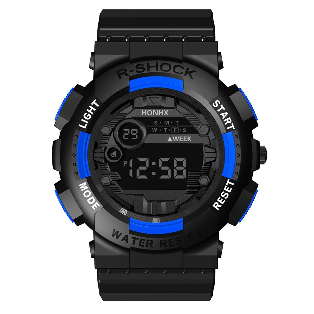 **HONHX Men's Digital Sports Watch with LED Display, Date Function, Waterproof & Durable for Outdoor Running, Hiking, Gym Workouts**