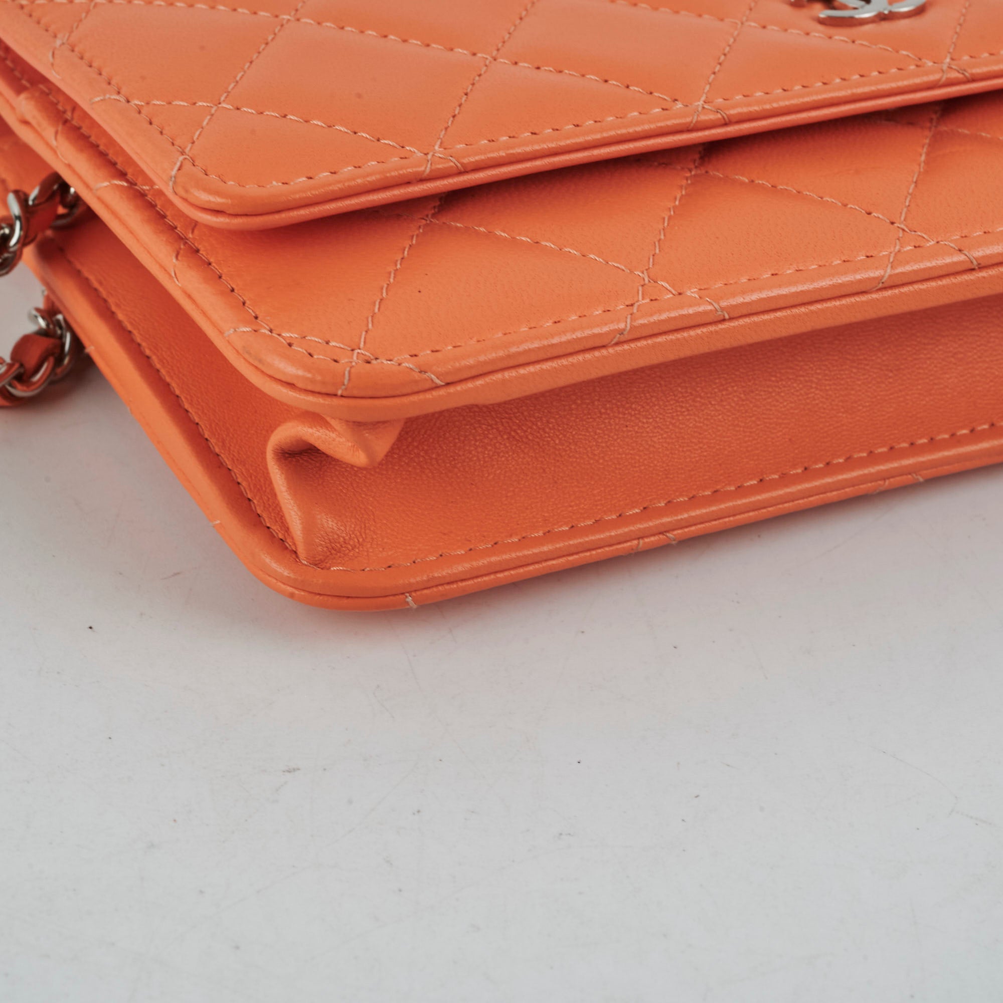 Authentic Chanel Lambskin Coral Wallet On Chain WOC - Luxury Crossbody Bag for Women, Perfect for Evening Parties & Date Nights