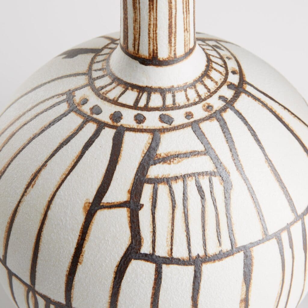 Cyan Design 10799 Risse Vase - Elegant Ebony and White Medium Ceramic Vase for Home Decor, Wedding Centerpieces & Modern Interior Design