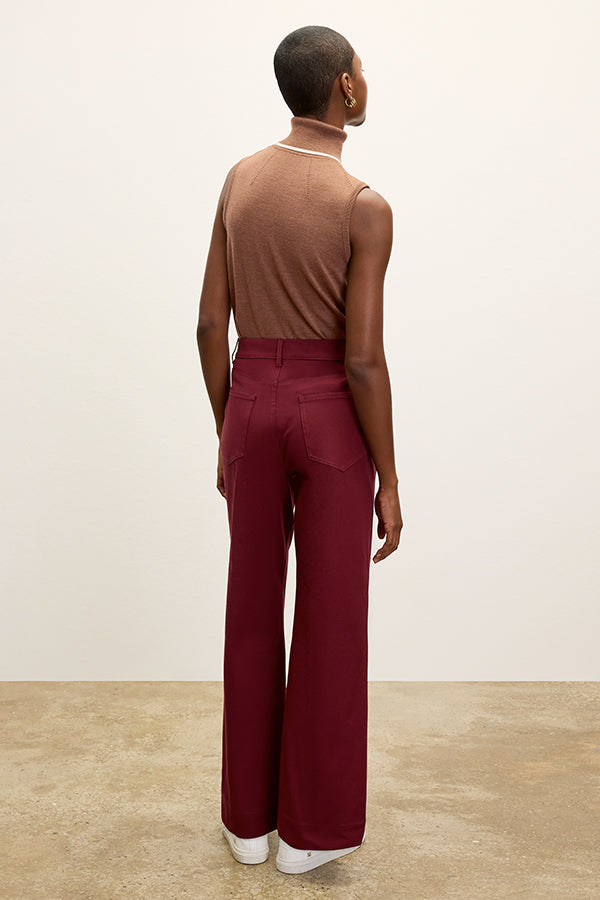 Milo Wide Leg Jeans for Women - Eco-Friendly Stretch Denim Pants in Berry Jam Color | Casual Wear, Office Outfits, Weekend Comfort