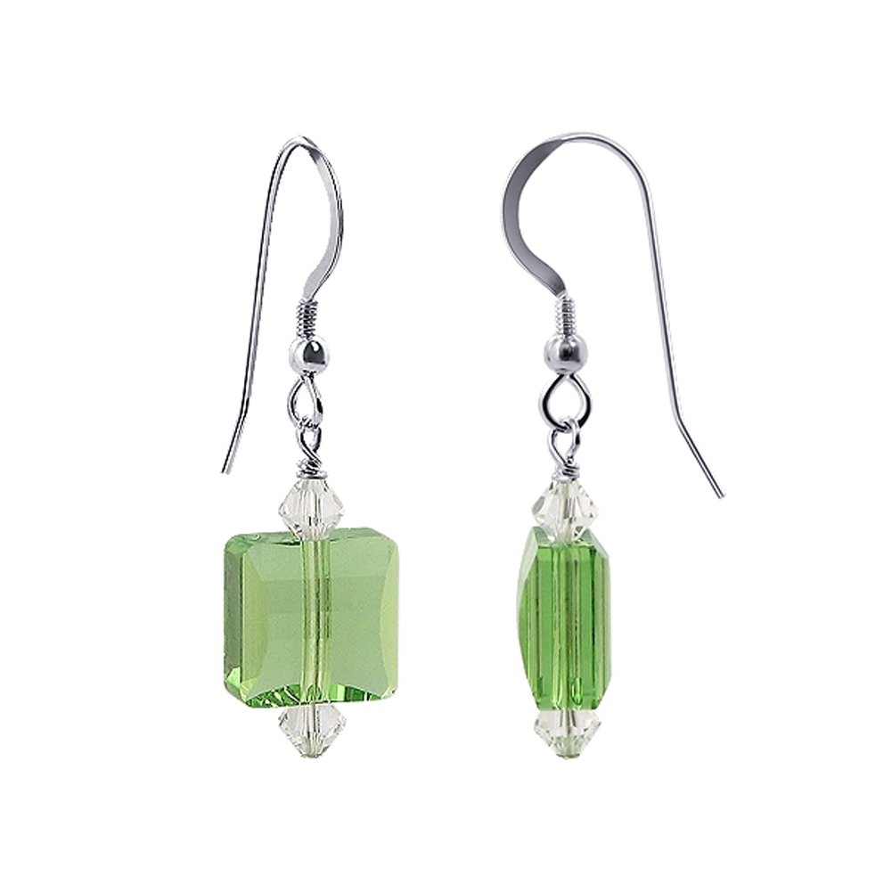 925 Silver Drop Earrings with Austrian Crystals - Elegant for Parties