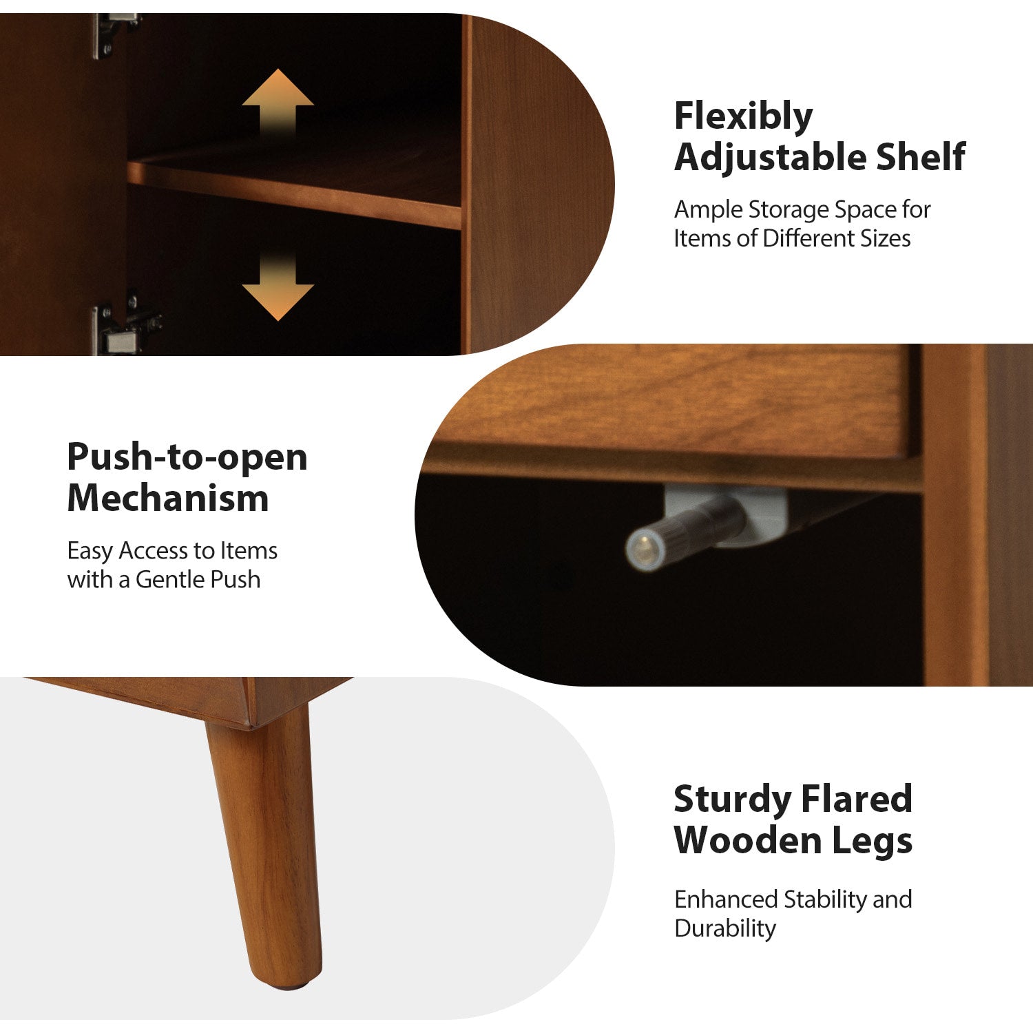 Vira End Table with Storage & Built-in Outlets - Modern Side Table with USB Charging Ports & Power Outlets for Living Room, Bedroom, Office - Perfect Nightstand or Sofa Side Table