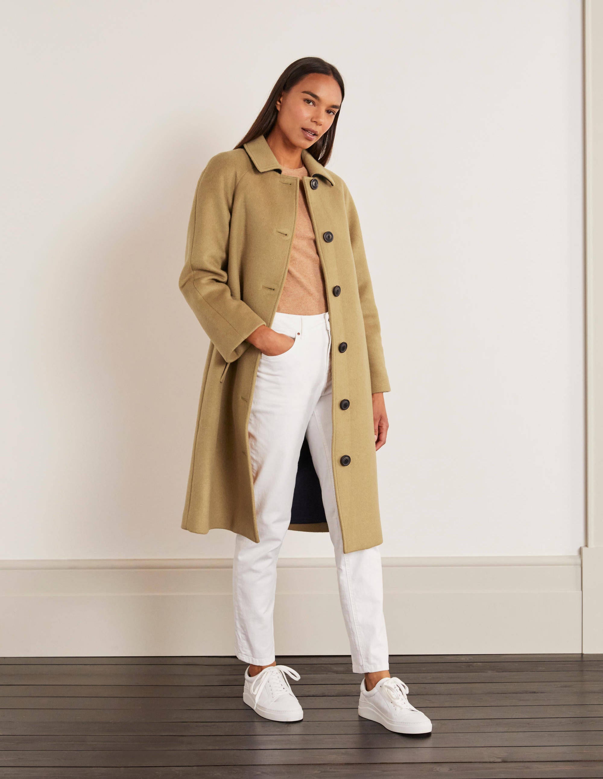 Billington Women's Classic Camel Wool Coat - Warm Winter Overcoat for Office, Travel & Formal Occasions