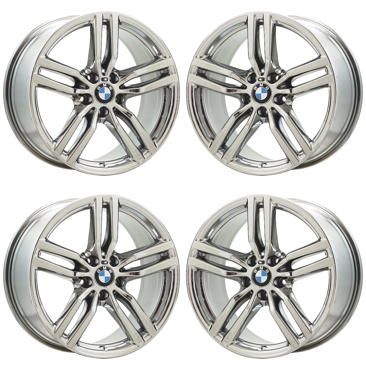 19 BMW X6 Series Bright Chrome Wheels Rims - OEM Factory Set 86264 & 86263 - Premium Alloy Wheels for Luxury SUV Styling & Performance
