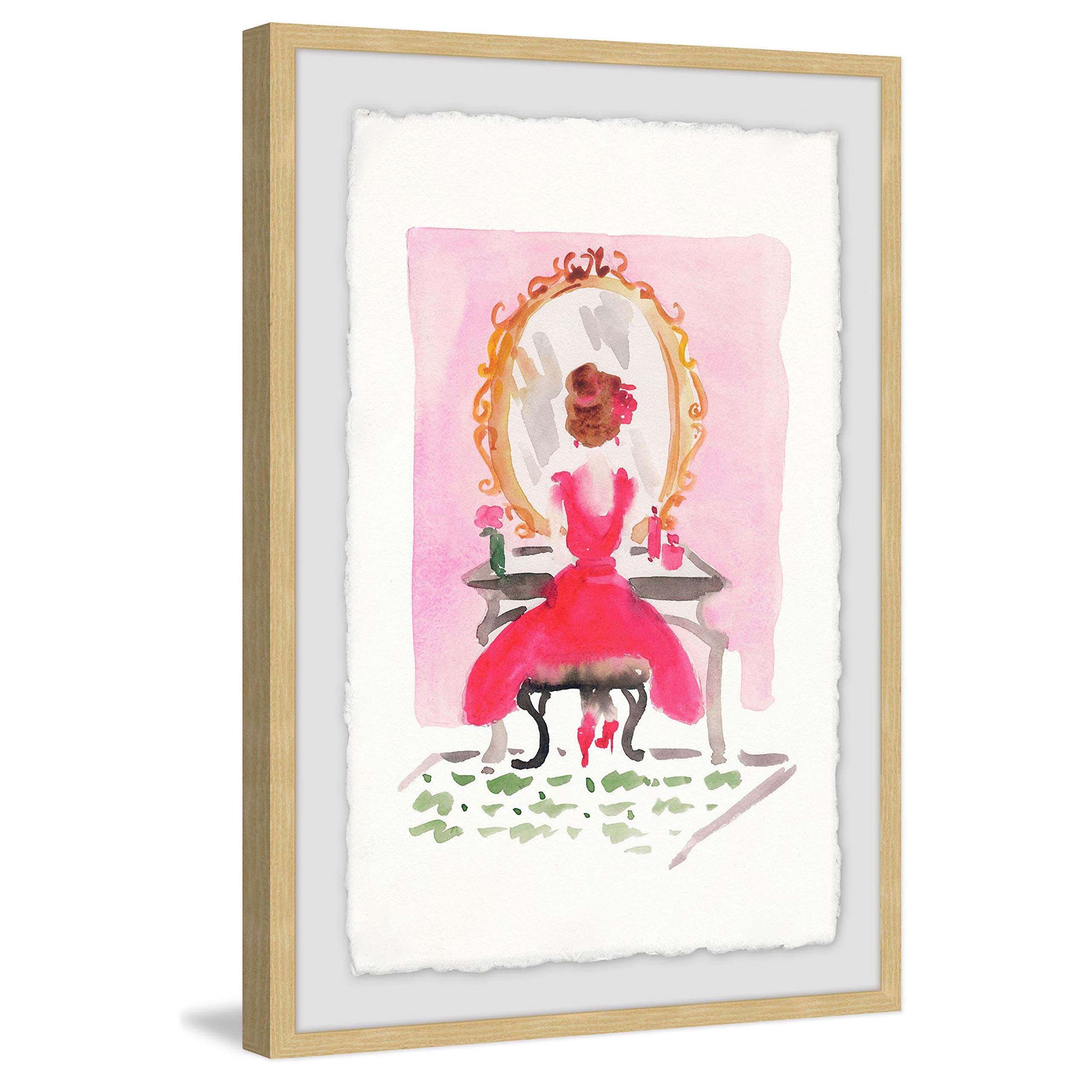 Handmade Pink Wall Vanity Framed Print 24x36 - Marmont Hill Art Decor for Bedroom, Bathroom & Vanity Areas - Perfect for Home & Office Wall Decor