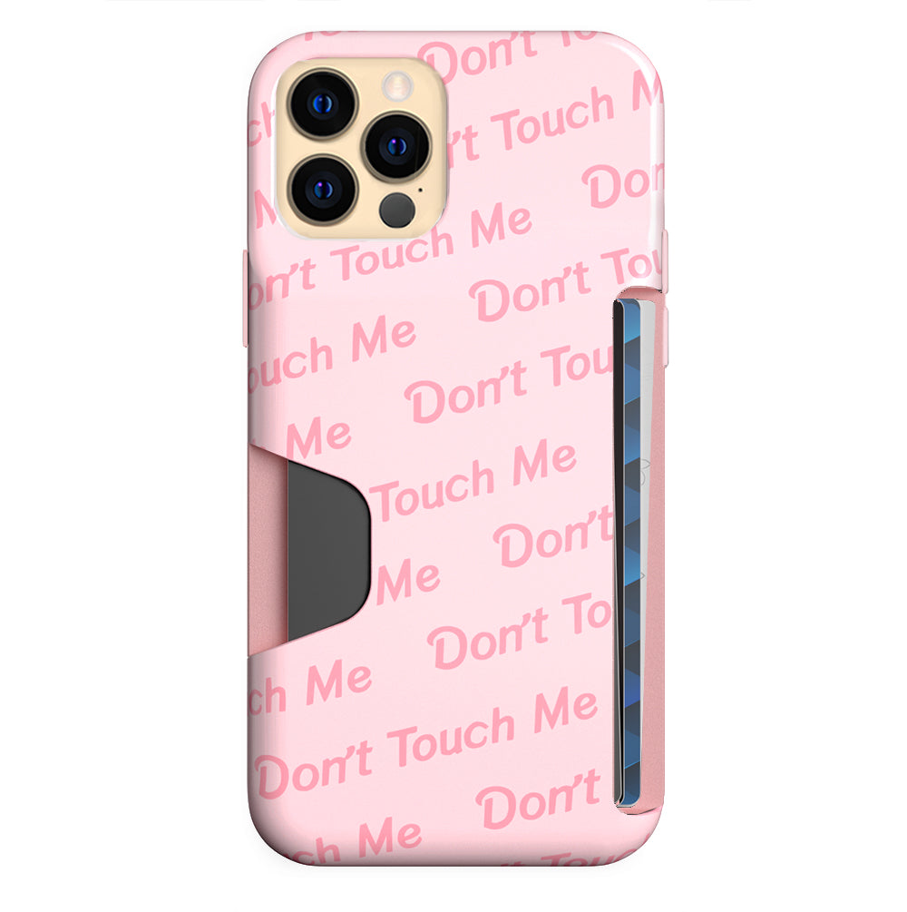 Don't Touch Me iPhone Wallet Case - Slim Protective Cover with Card Holder for iPhone 13/14/15 - Perfect for Travel, Shopping & Everyday Use