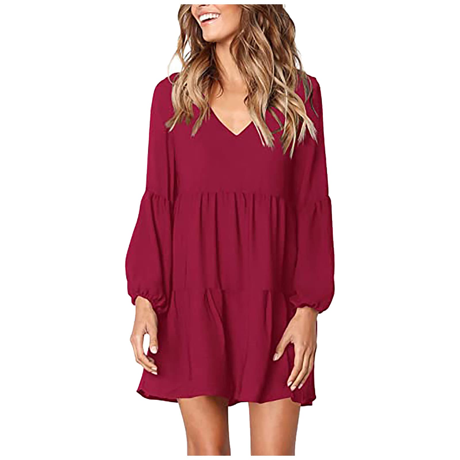 Twoker Women's Elegant Swing Knee Length Dress - Loose Casual Summer Dress for Women, Perfect for Home, Office, and Outdoor Activities