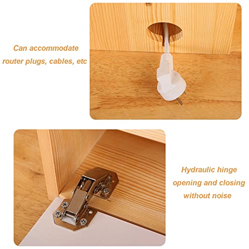 WiFi Router Storage Box - Wall Mounted Floating Shelf with Power Cord Organizer for Set-Top Box, Modem & Electronics (32 x 23 x 30cm) - Perfect for Living Room, Office & Home Theater Cable Management