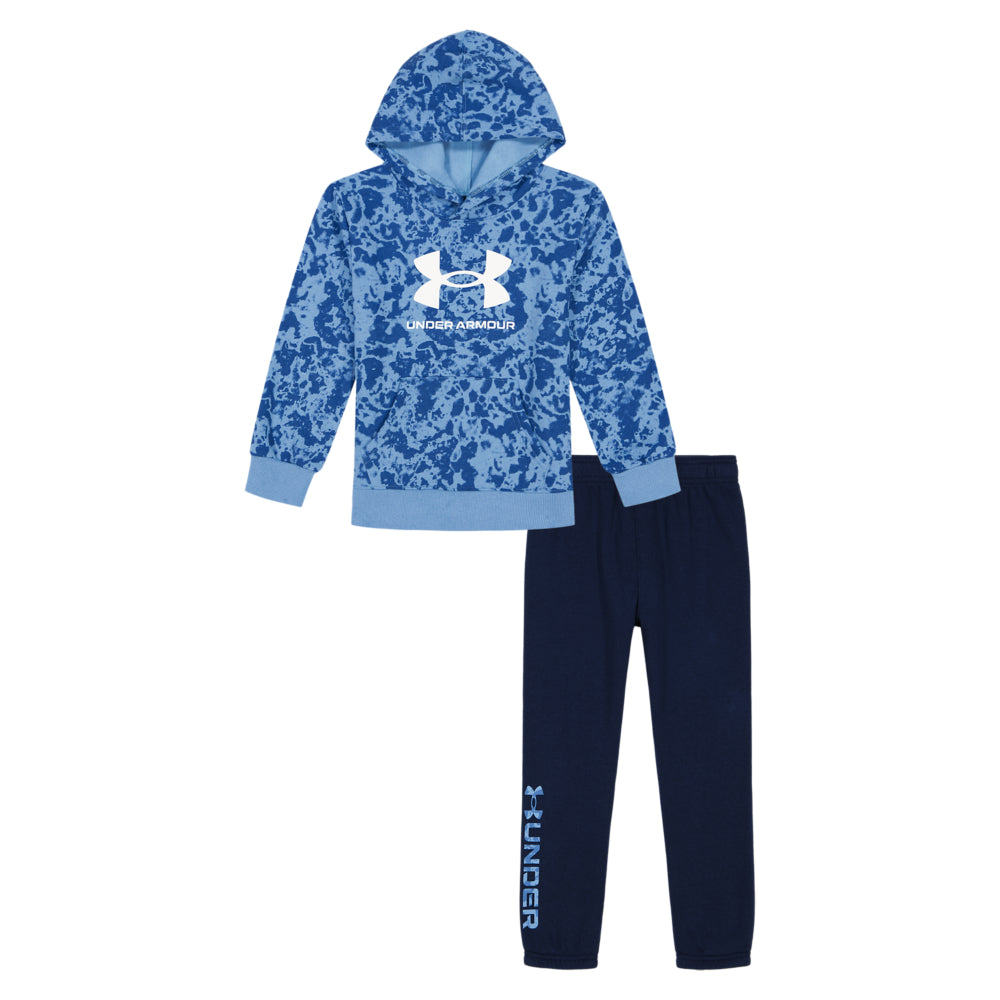 Under Armour Kids Rival Geode Dye Boys' Athletic Shorts & T-Shirt Set - Performance Sportswear for Running, Basketball & Gym Training