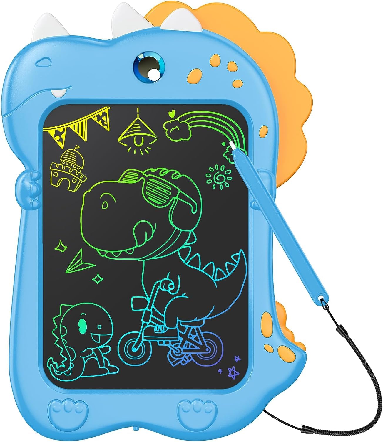 Kizmyee 8.5 Inch LCD Writing Tablet for Kids - Doodle Board & Drawing Pad for Boys Girls Ages 3-6 | Erasable Digital Sketch Board for Toddler Learning, Travel, School & Home Play | Fun Dinosaur Themed Educational Toy