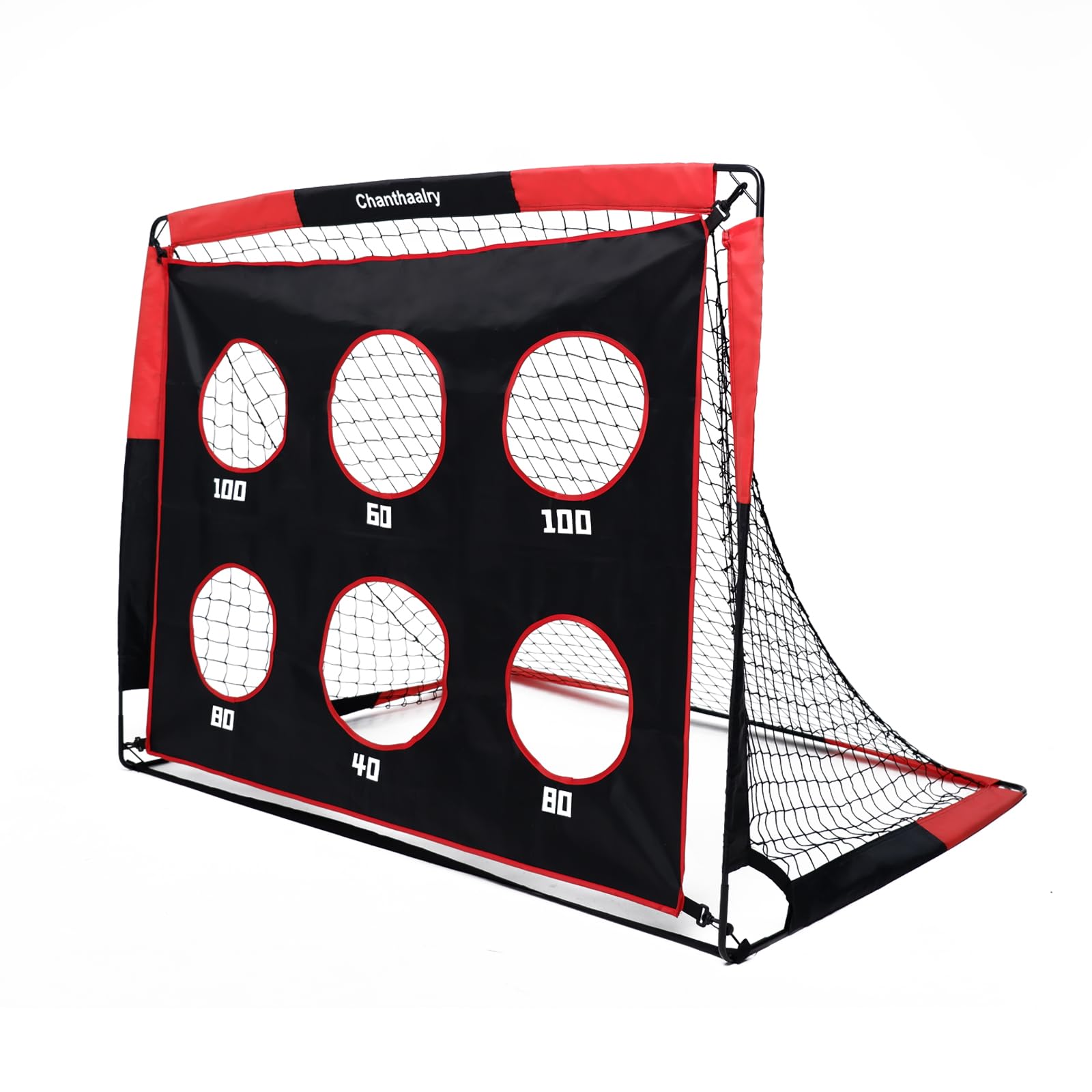 2-in-1 Portable Soccer Goal Net with Scoreboard - 5ft x 4ft Quick Assembly Backyard Soccer Goal with Carry Bag - Perfect for Outdoor, Indoor, Pitch, Court, Park, Beach & Field Training | Great for Kids & Adults Soccer Practice