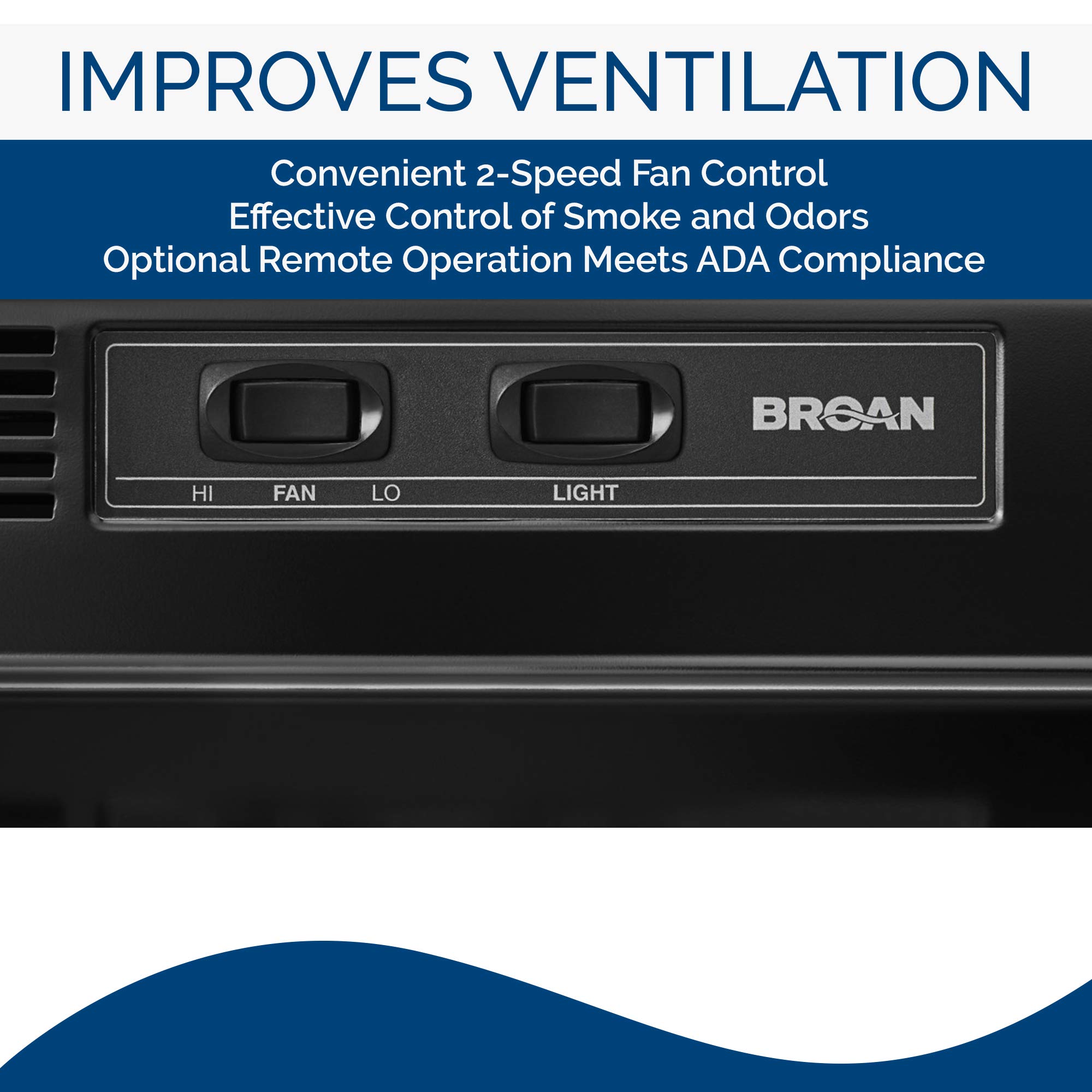 Broan-NuTone 30-Inch Black Under Cabinet Range Hood - Non-Ducted Ductless Kitchen Exhaust Fan with LED Lights | Perfect for Small Kitchens, Apartments & Remodeling Projects