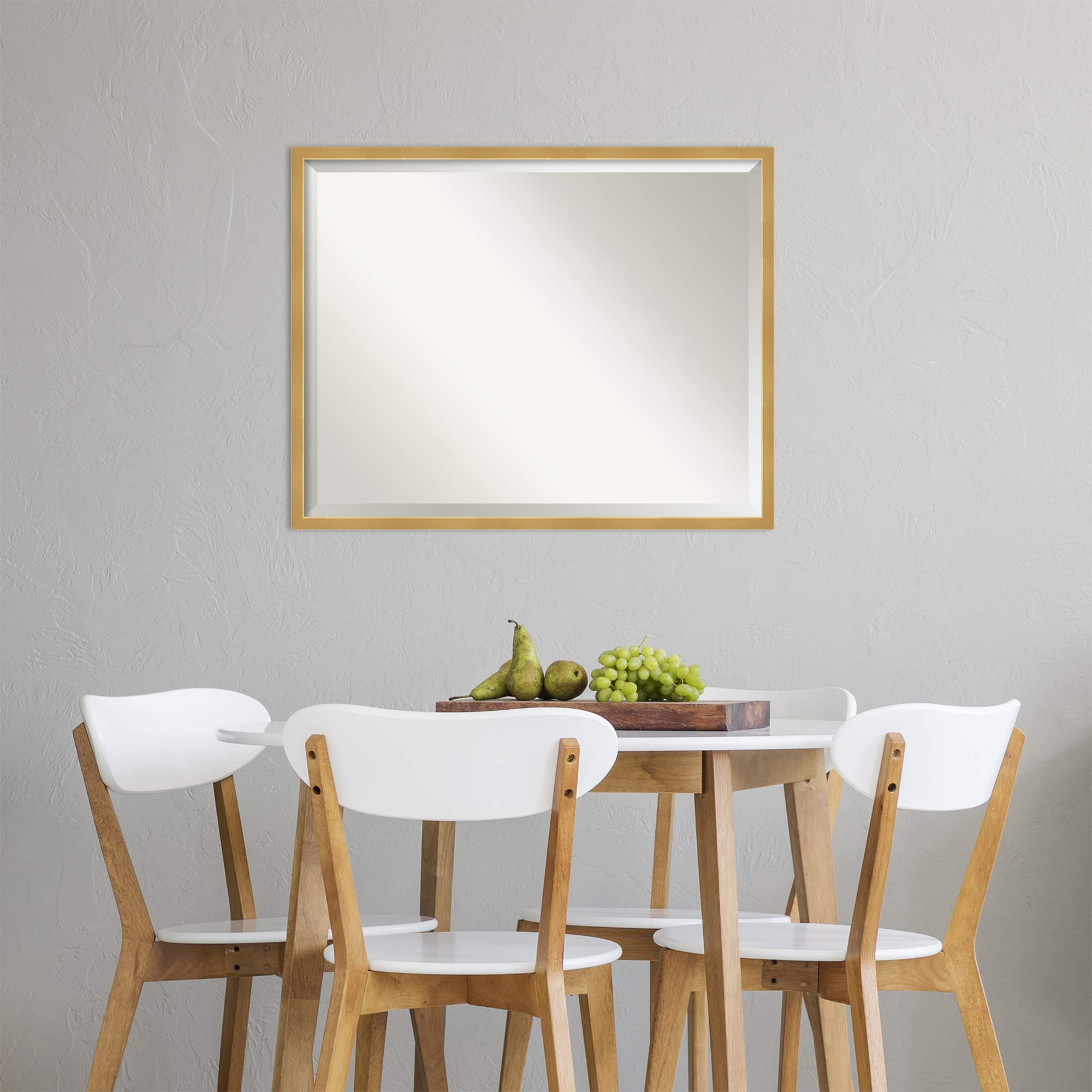 Amanti Art 24x30 Inch Gold Wall Mirror - Large Modern Rectangle Bathroom & Living Room Decor with Polished Wood Frame, Horizontal or Vertical Hanging - Perfect for Vanity, Entryway, and Bedroom Wall Decor