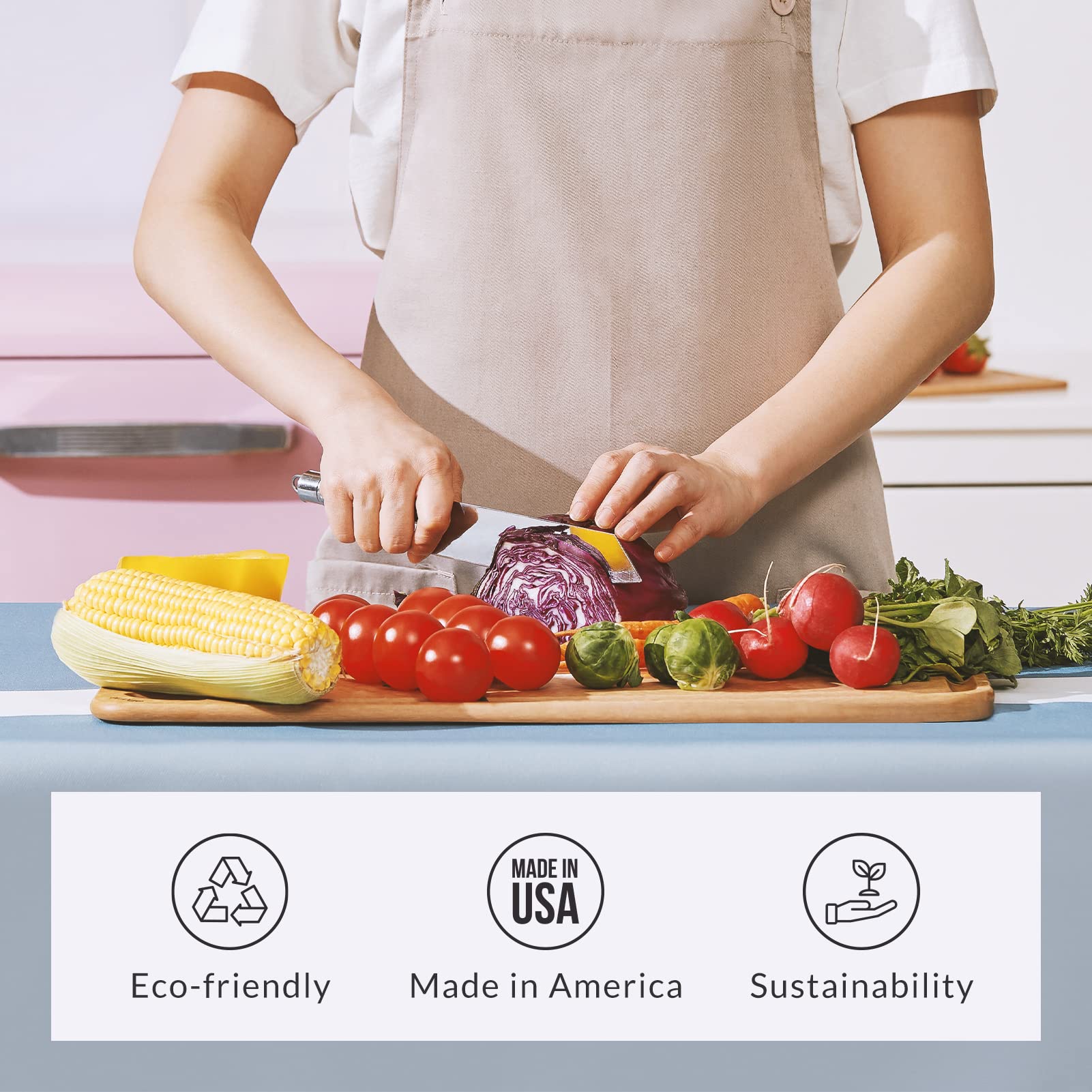 Premium 4-in-1 Wood Fiber Cutting Board Set - Non-Porous, BPA Free & Dishwasher Safe - Eco-Friendly Kitchen Chopping Boards with Juice Grooves & Ergonomic Handles - Perfect for Meal Prep, Slicing Meat, Vegetables & Fruits - Made in USA