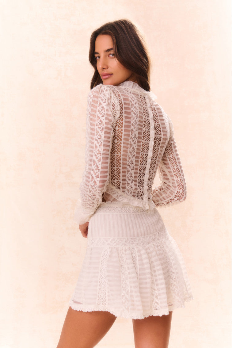 Etheline Women's Crochet Lace Long Sleeve Blouse - Elegant Boho Chic Tunic Top for Casual Wear, Date Night & Special Occasions