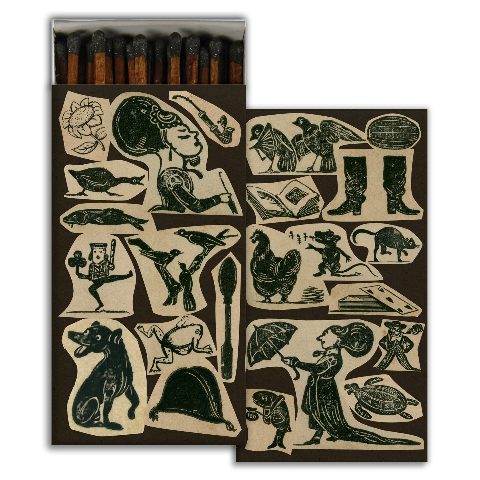 Little Characters Decorative Matchboxes with Wooden Matches - 6-Pack for Lighting Candles, Fireplaces, Grills & More | Perfect for Home Decor, Parties & Emergency Kits