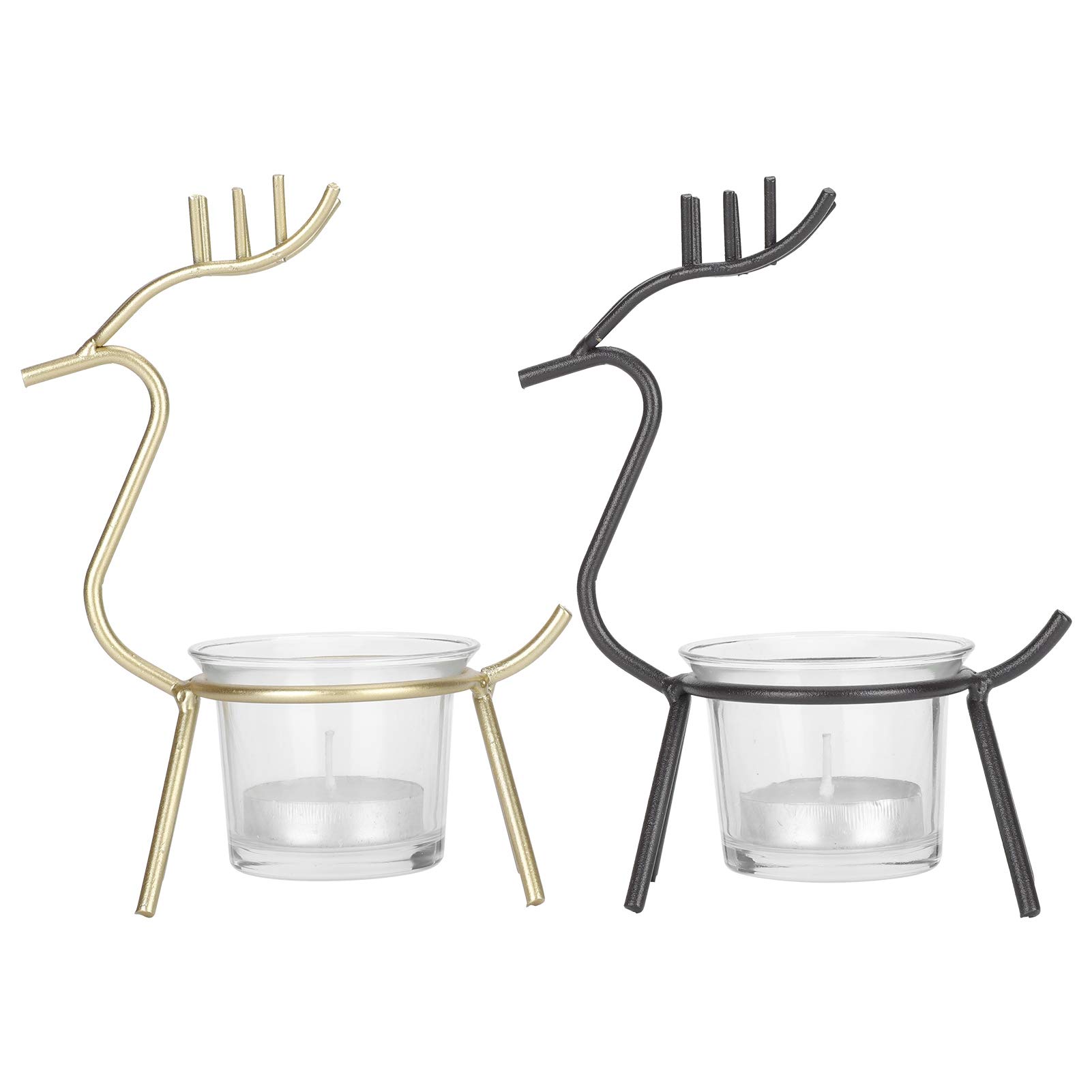 Nordic Style Deer Candle Holders Set of 3 - Minimalist Home Decor for Table Centerpiece, Wedding, Christmas, and Office Desk Decoration