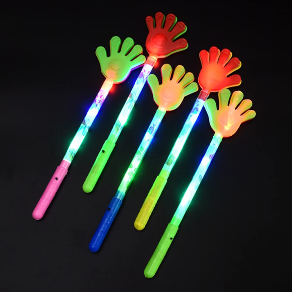 BESPORTBLE 5Pcs Light Up Plastic Hand Clappers - Noise Makers for Parties, Birthday Celebrations, Christmas Favors & Sporting Events - Fun Glow in the Dark Cheering Accessories for Festivals, Concerts and School Events