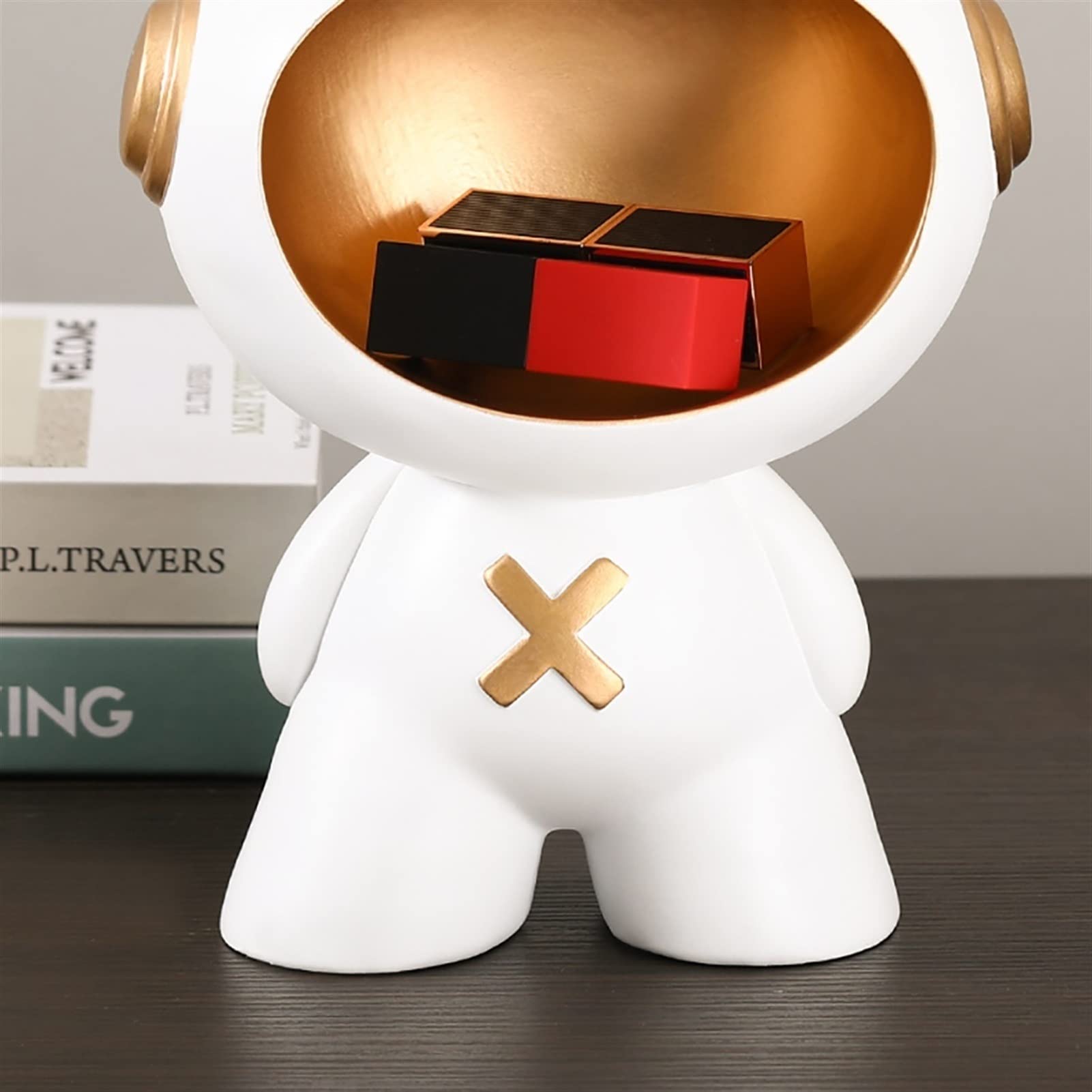 LEIYAN White Resin Decorative Key Holder Bowl - Animal Shaped Entryway Organizer for Keys, Phone, Wallet, Coins & Jewelry | Stylish Home Decor for Living Room, Bedroom & Office Desk
