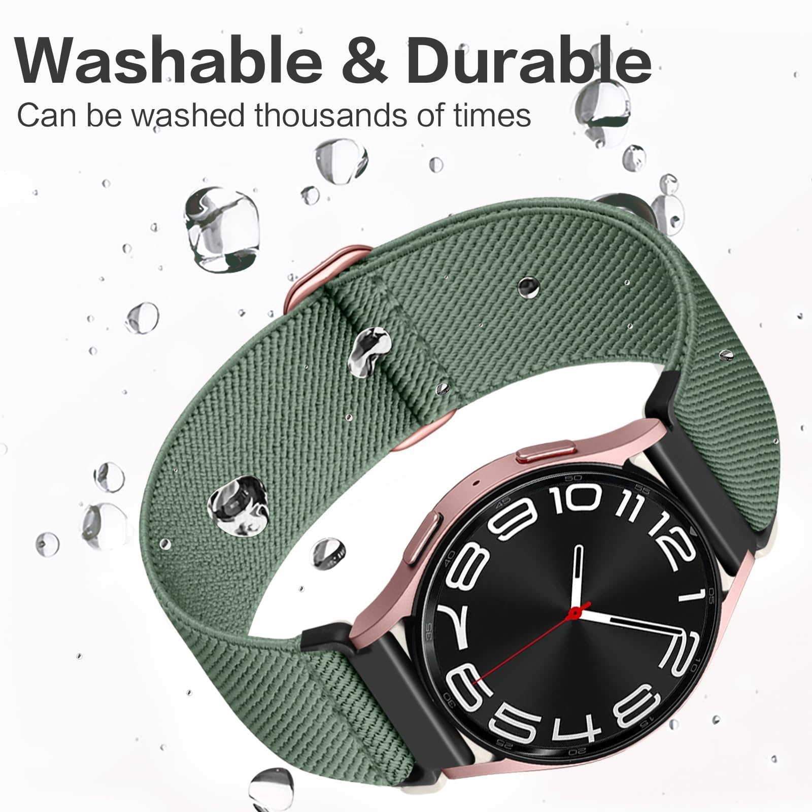 DaQin 4 Pack Stretchy Nylon Solo Loop Watch Bands - Compatible with Samsung Galaxy Watch 7/6/5/4/Classic/Active 2/5 Pro - 20mm Soft Adjustable Sport Strap for Workouts, Running & Daily Wear