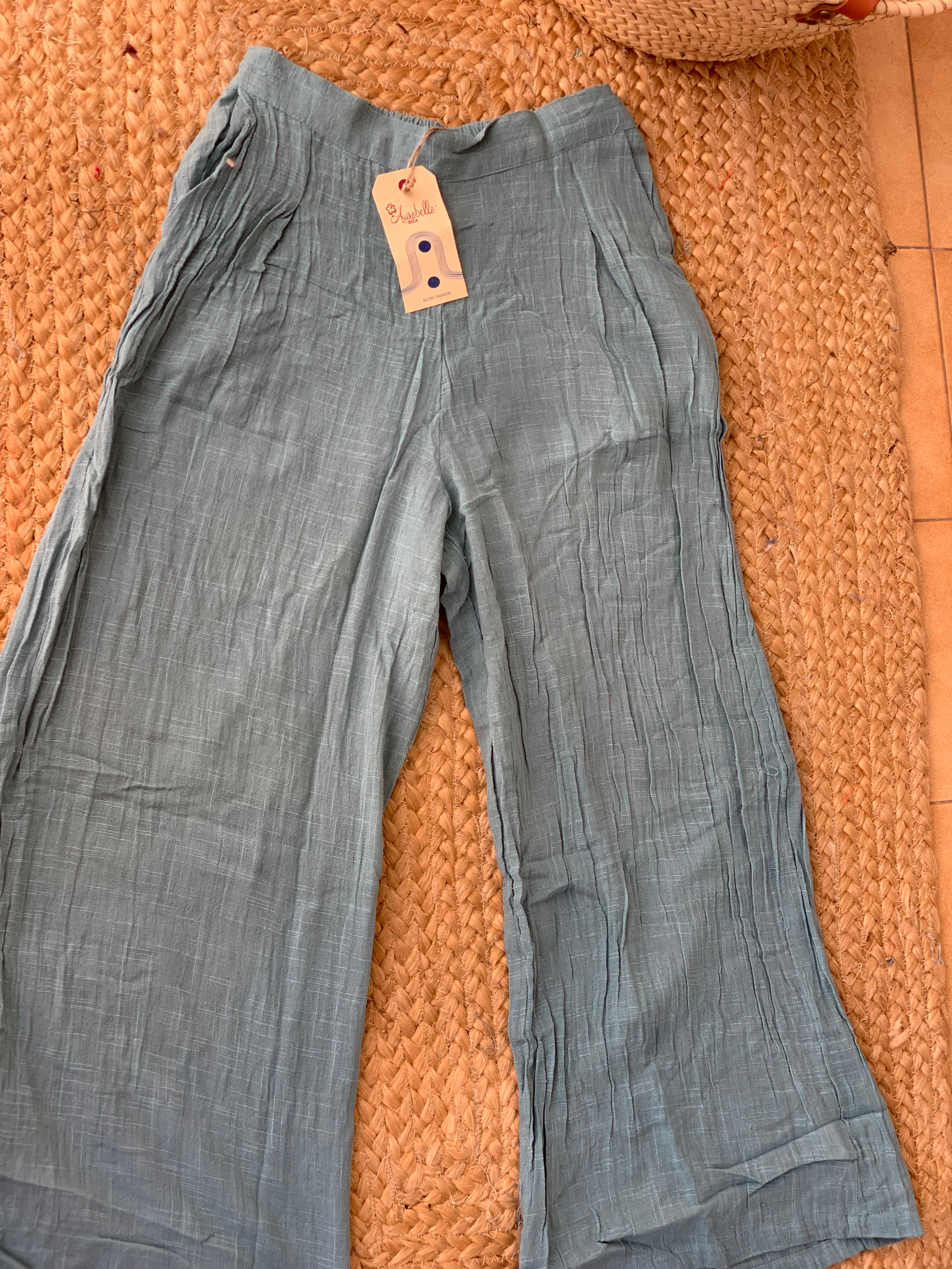 Stylish Turquoise Flat Front Trousers for Women - Comfortable & Trendy Casual Pants for Work, Office & Everyday Wear