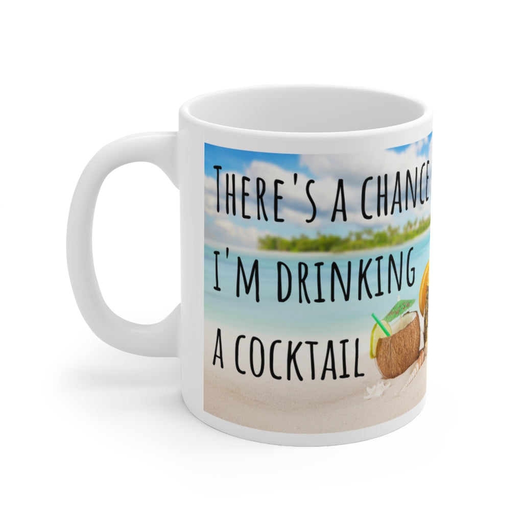 Stylish Beachy Cocktail Ceramic Mug - Tropical Vacation Drinkware for Poolside, Summer Parties & Coastal Home Decor