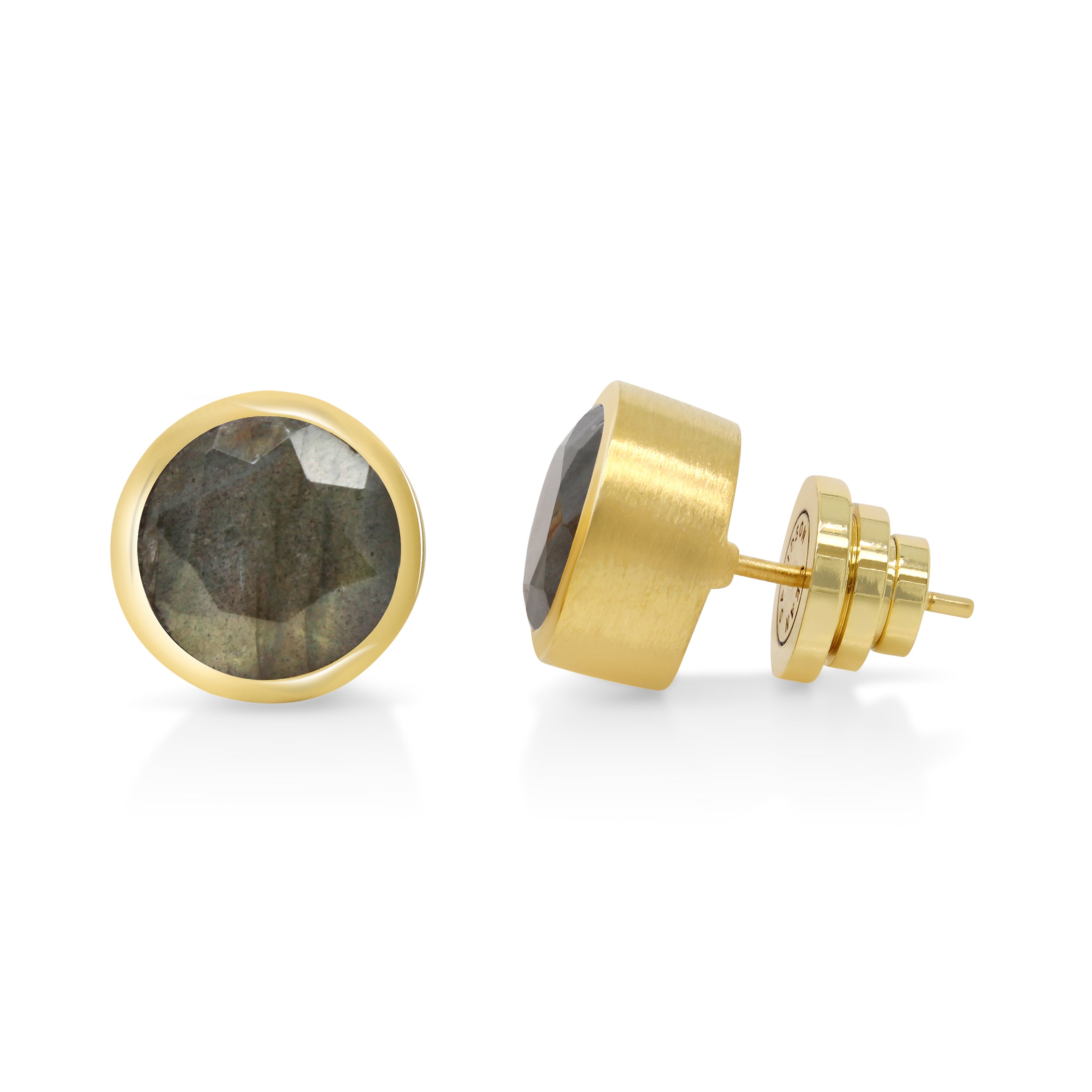 Labradorite Large Signature Knockout Stud Earrings for Women – Elegant Gemstone Jewelry for Parties, Weddings & Special Occasions
