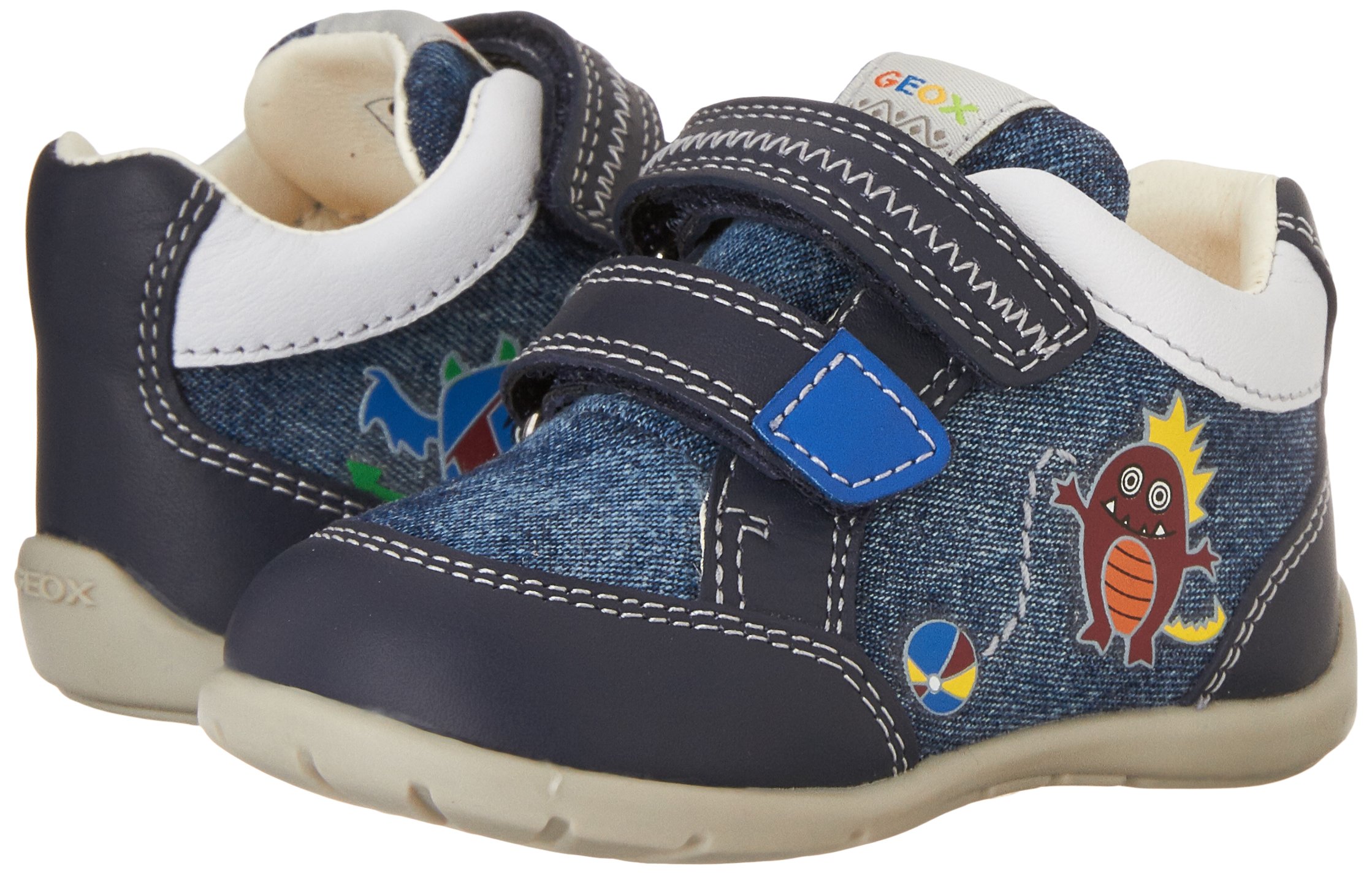 Geox Boys' Velcro Sneakers - Lightweight Breathable School Shoes for Kids | Perfect for Running, Playground & Daily Wear