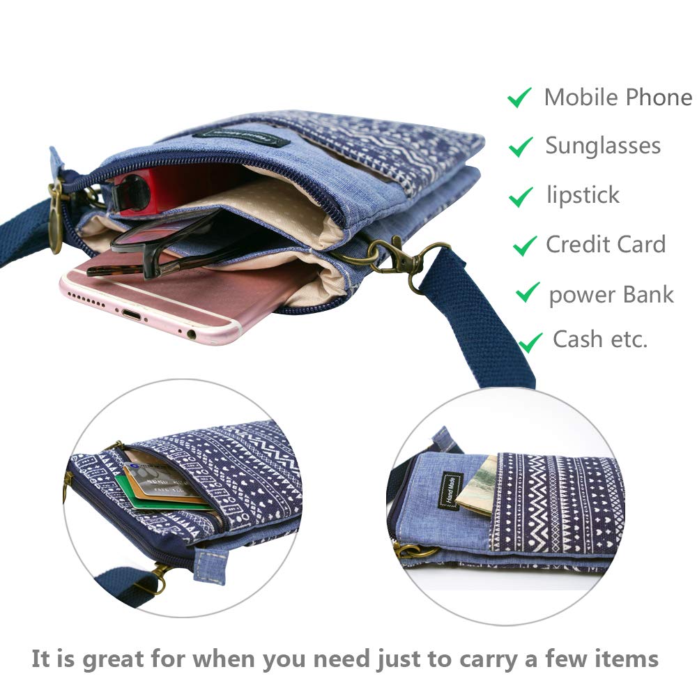 Spacious Canvas Crossbody Phone Purse Wallet with Adjustable Shoulder Strap for Women & Teen Girls - Perfect for Travel, Shopping, and Daily Essentials