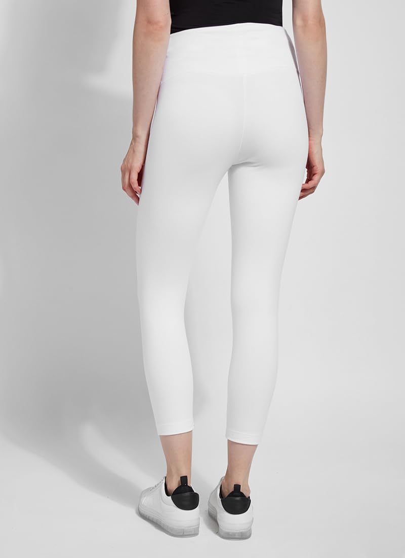Lyssé Women's Cotton Cropped Leggings - Soft Stretchy Spandex Blend, Breathable High Waist Yoga Pants for Workout, Lounge & Everyday Wear