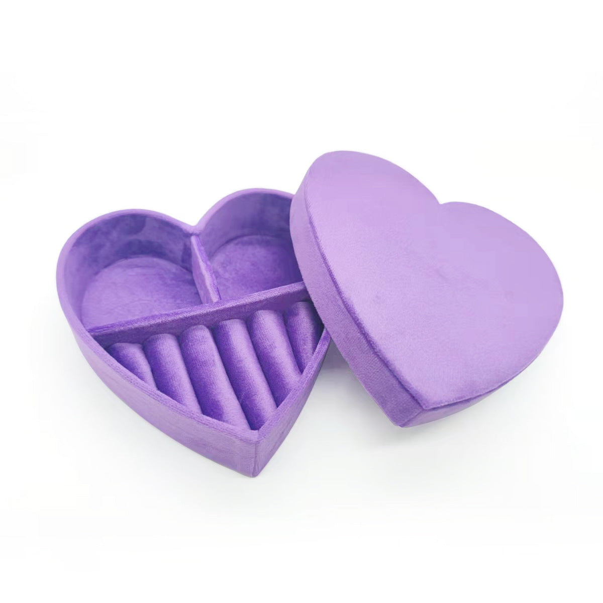 Velvet Heart-Shaped Jewelry Box for Rings, Necklaces & Earrings - Perfect for Valentine's Day Gifts, Wedding Proposals & Romantic Surprises