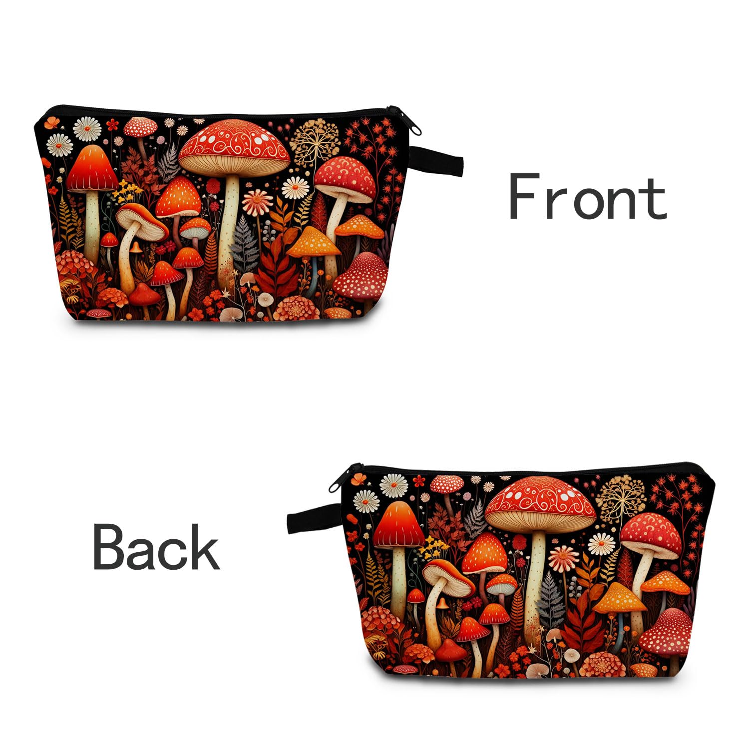 Red Mushroom Makeup Bag - Cute Mushroom Cosmetic Organizer with Zipper Pouch, Travel Toiletry Bag for Women - Perfect Gift for Plant Lovers & Nature Enthusiasts - Great for Travel, Daily Makeup Storage & Eco-Friendly Gifting